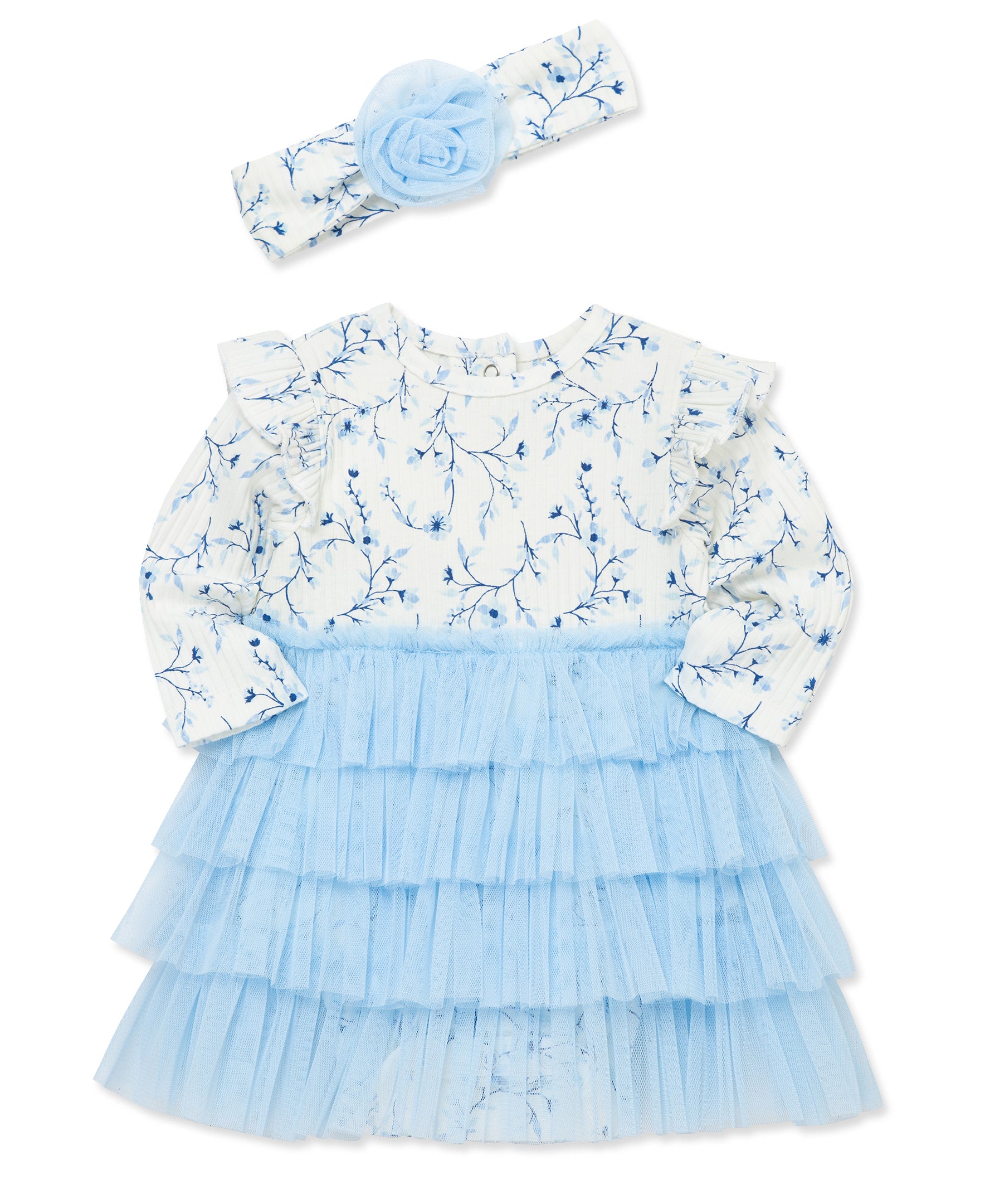 Blue Floral Tutu & Headband Set (3M-12M) - Little Me