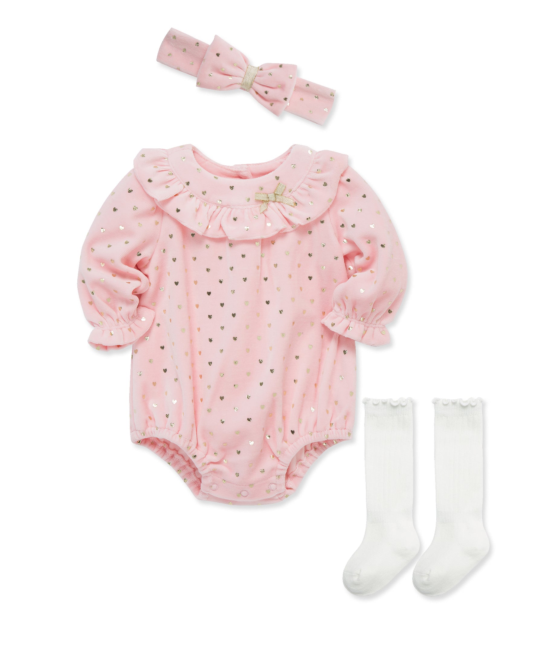 Pink Velour Bubble Set (3M-12M)