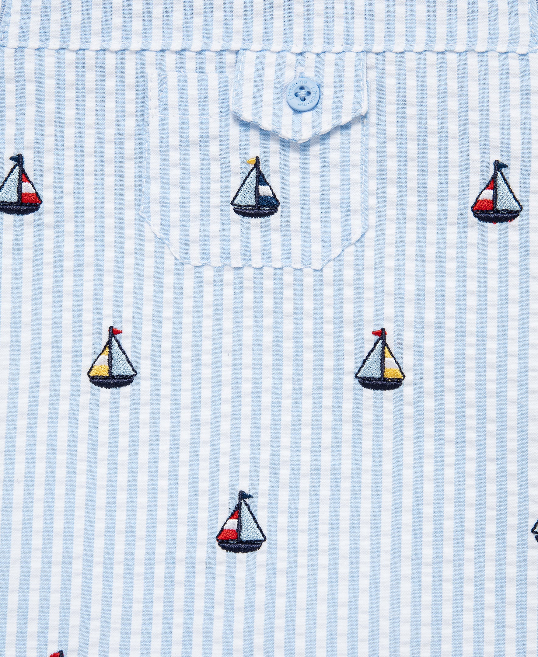 Sailboat Woven Sunsuit & Hat - Little Me