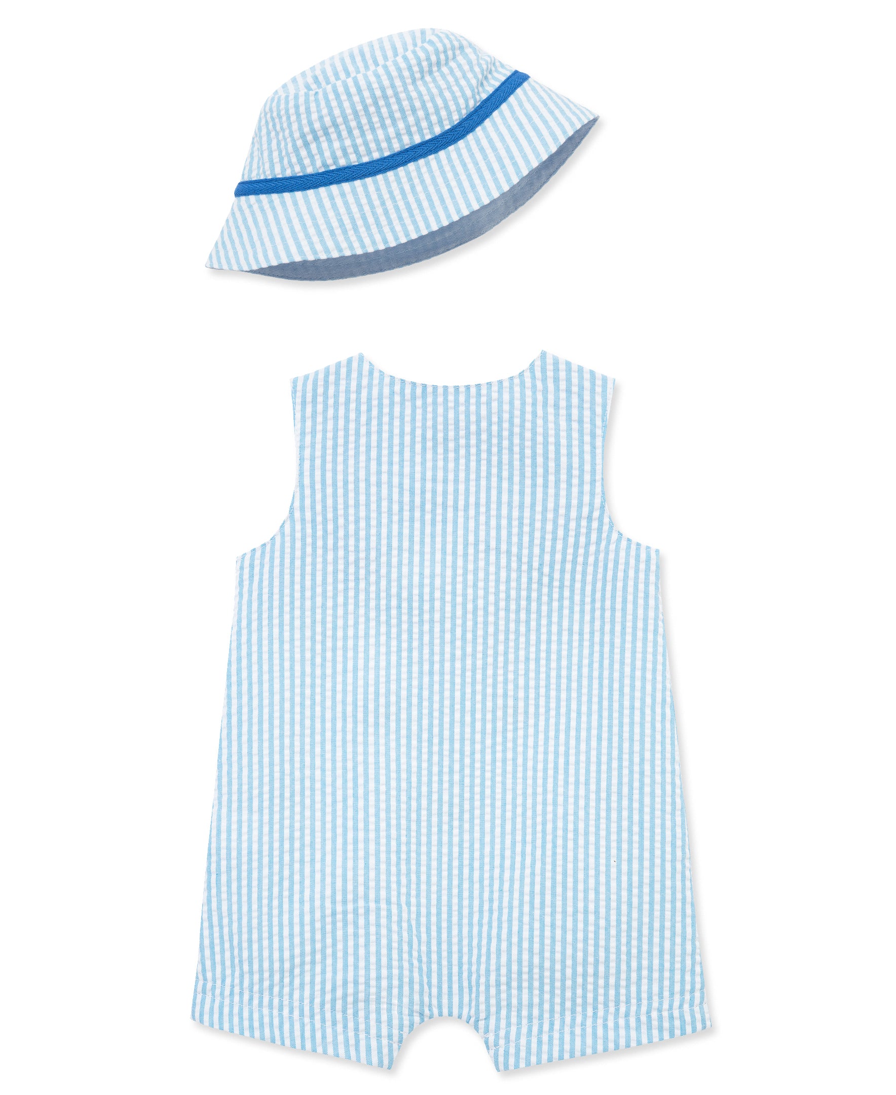 Whales Woven Sunsuit & Hat - Little Me