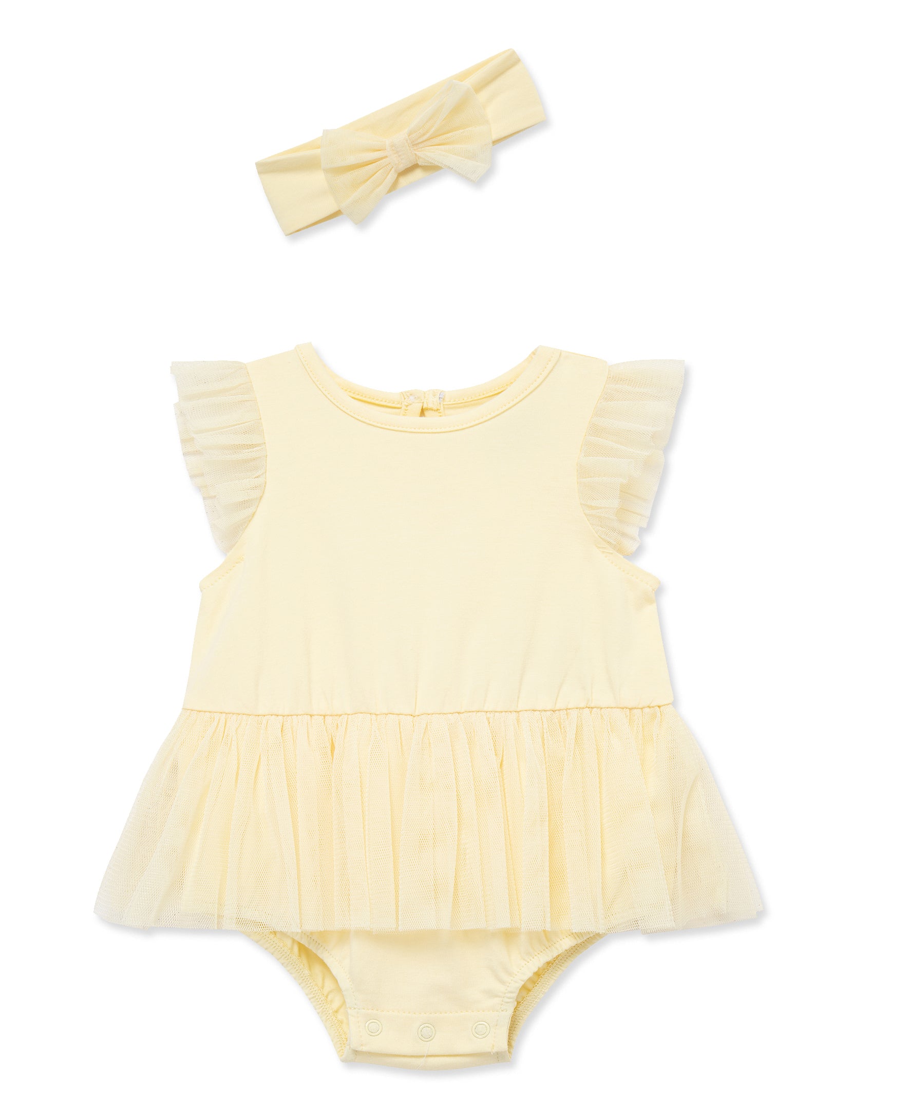 Yellow Mesh Skirt Bubble & Headband