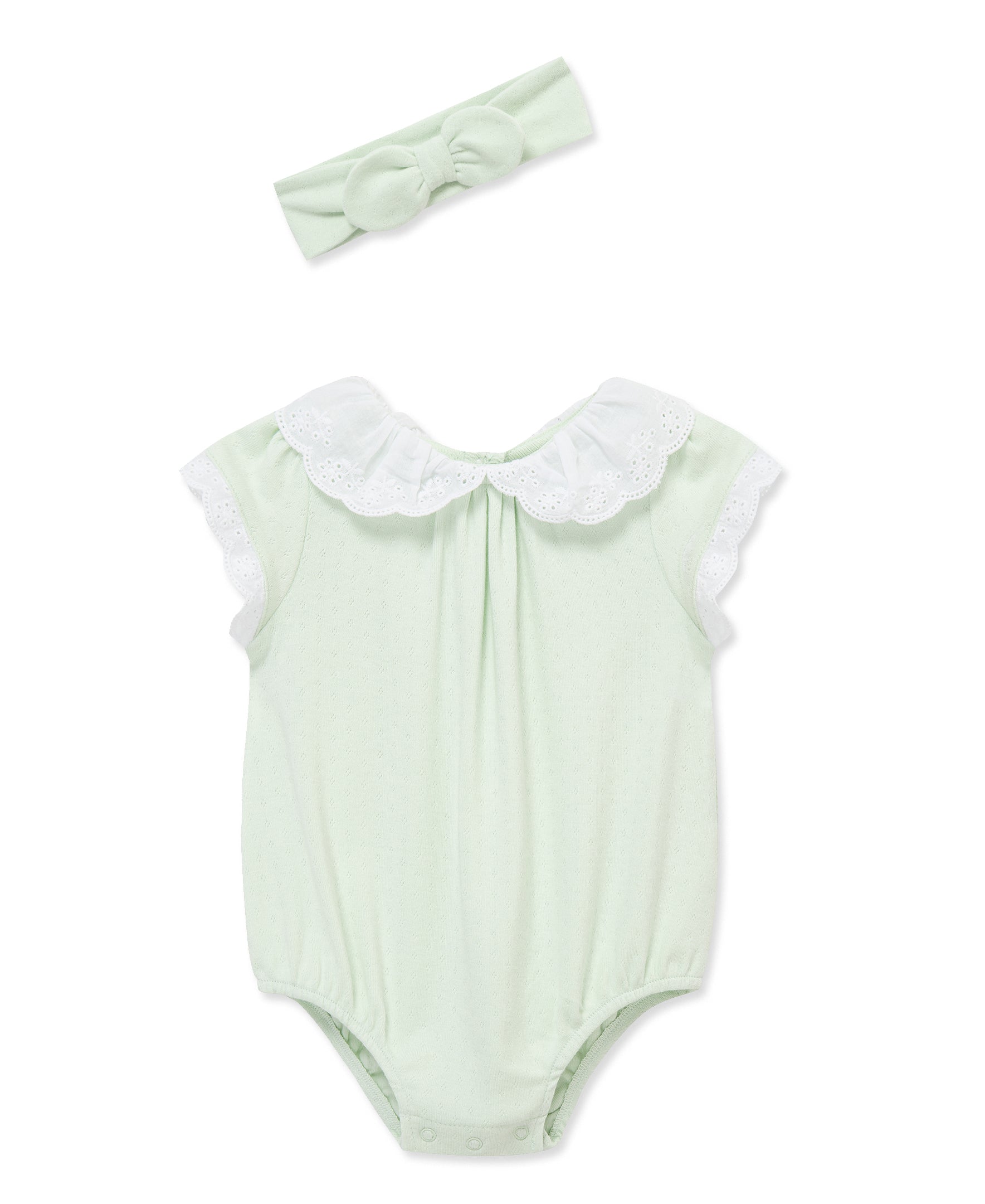 Green Eyelet Collar Bubble & Headband