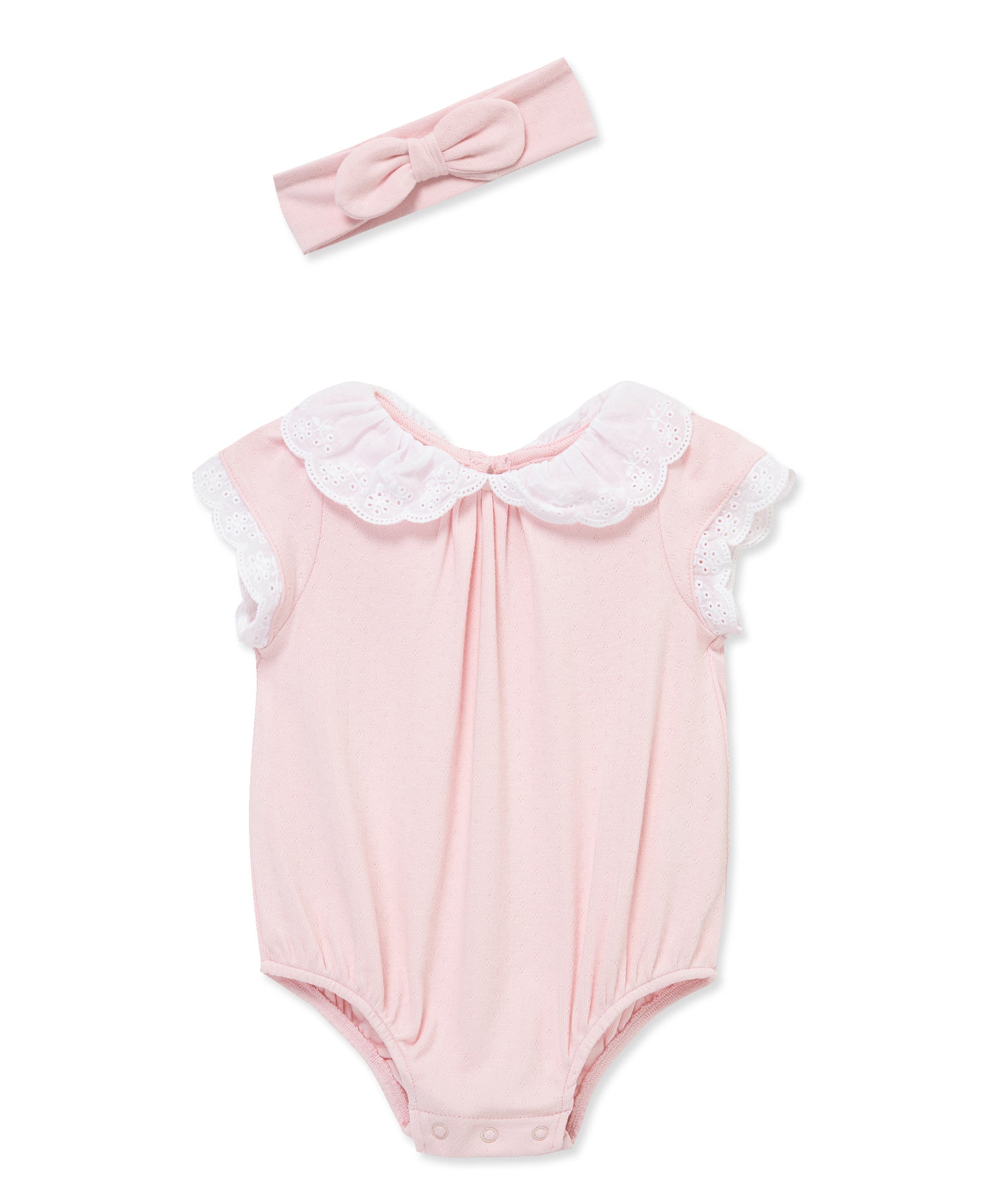 Rose Eyelet Collar Bubble & Headband