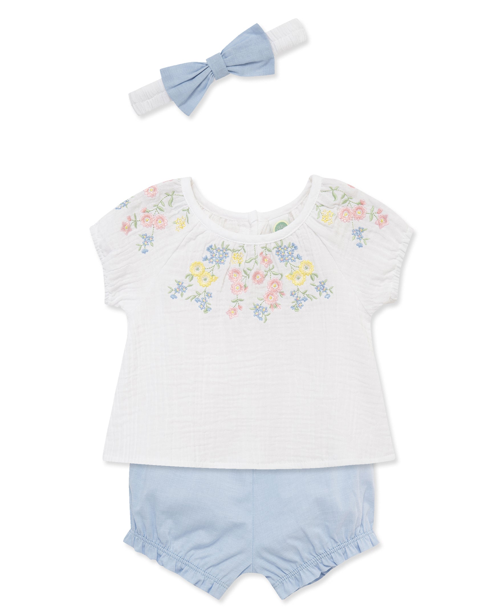 Floral Trail Woven 2-Piece Sunsuit & Headband