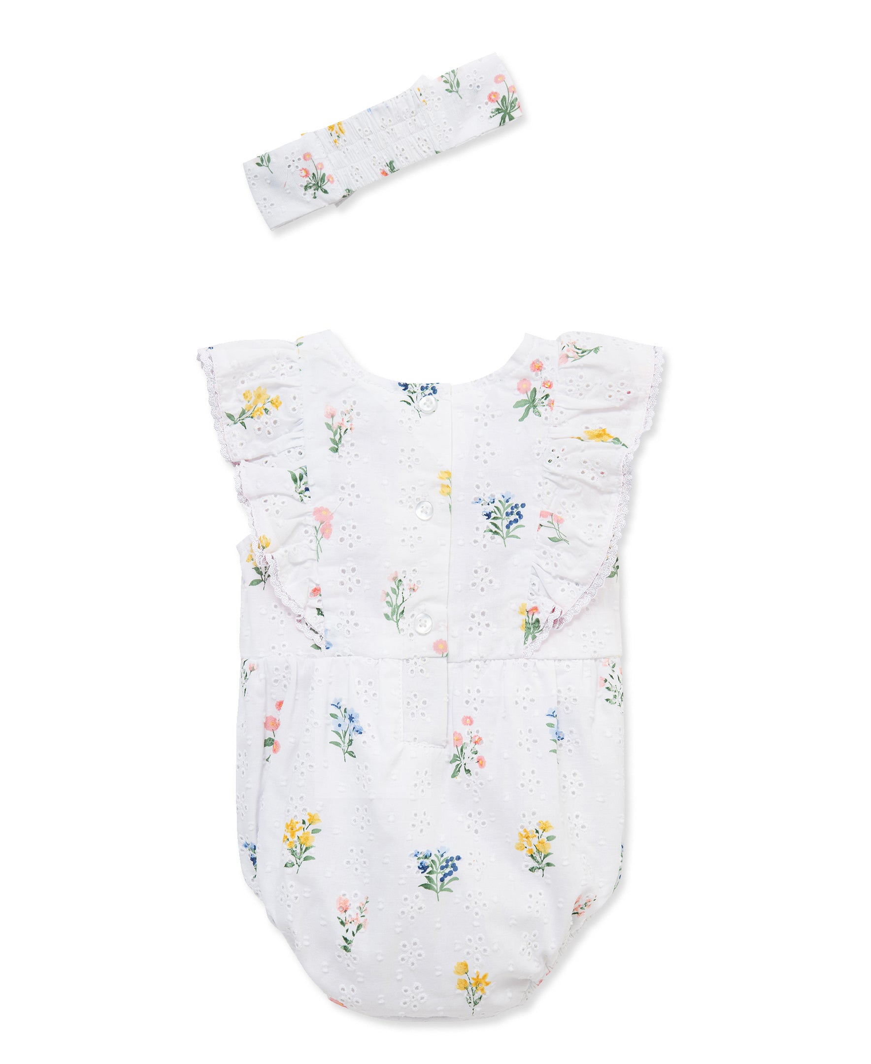 Eyelet Floral Woven Bubble & Headband