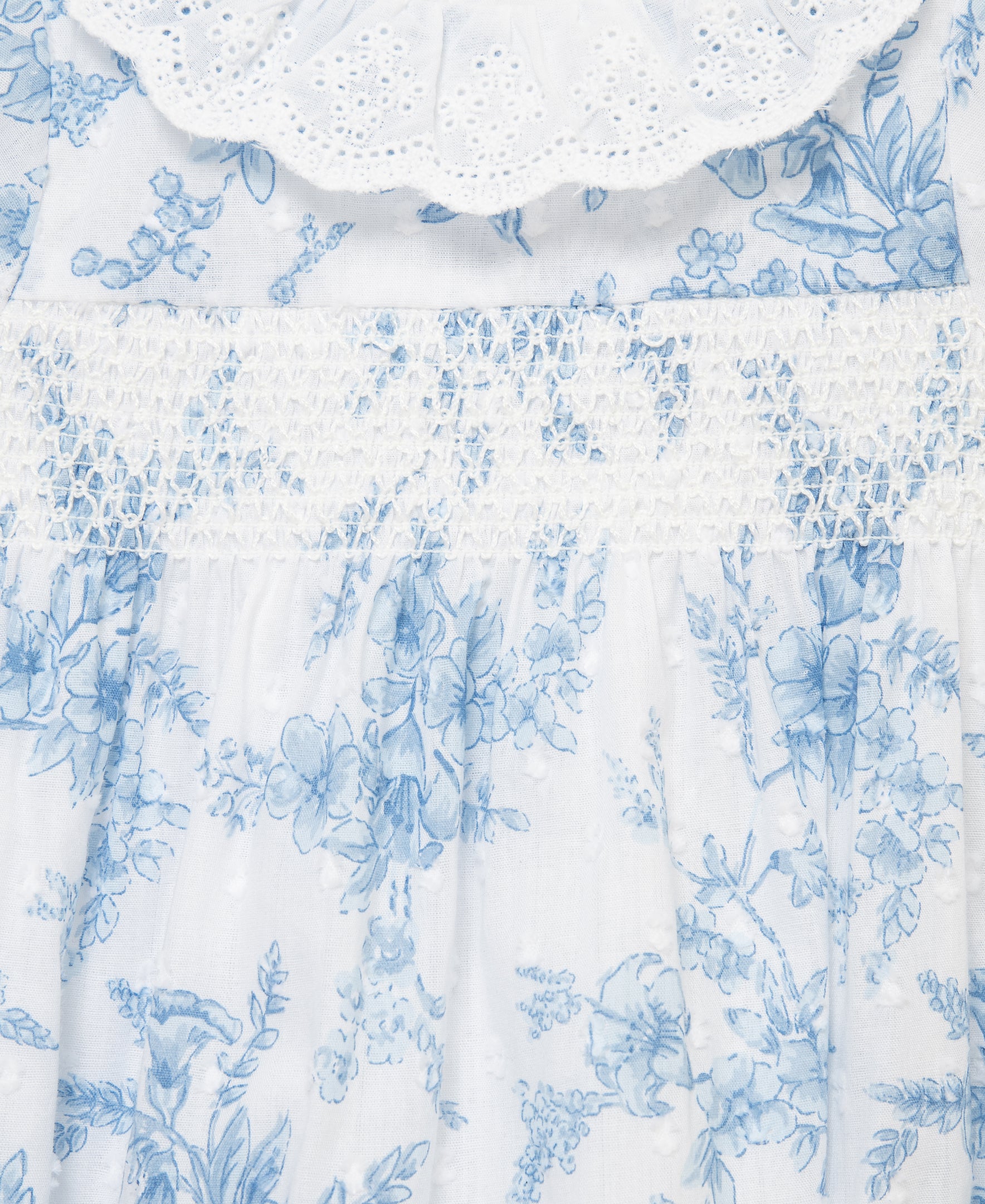 Blue Floral Woven Bubble & Headband