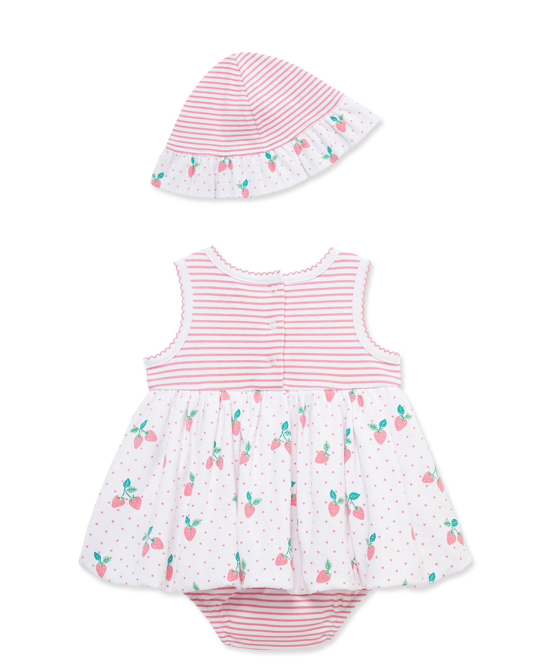 Strawberries Knit Popover & Hat