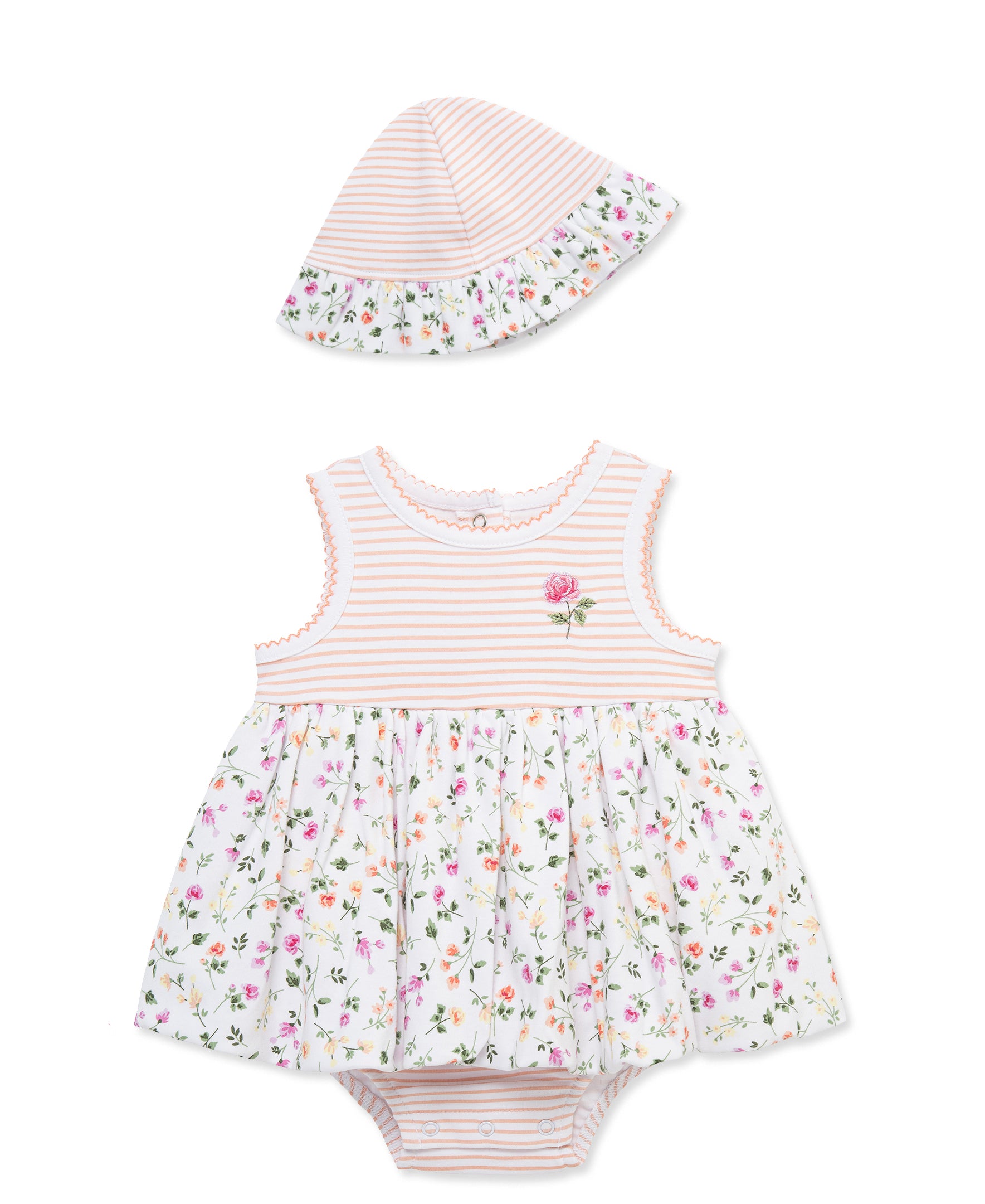 Floral Knit Popover & Hat