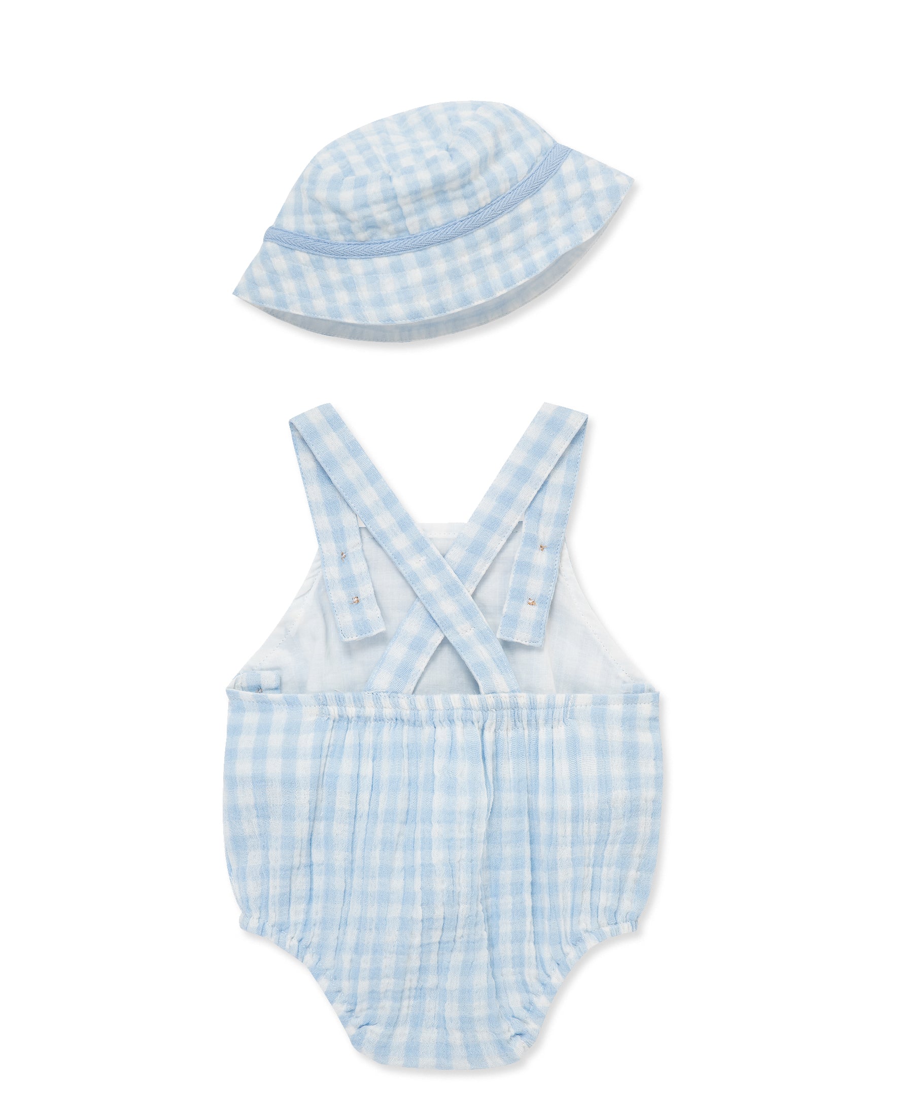 Check Gauze Sunsuit & Hat