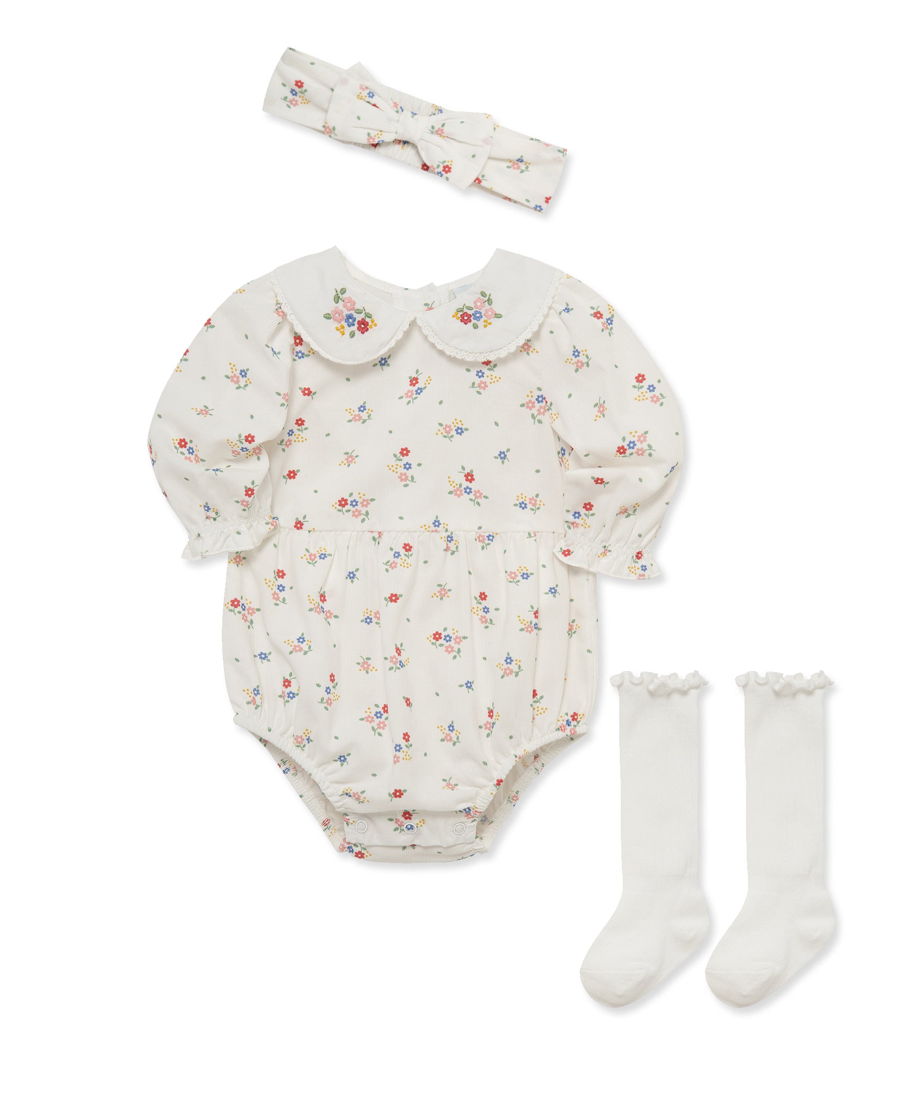 Floral Woven Bubble Set - Little Me