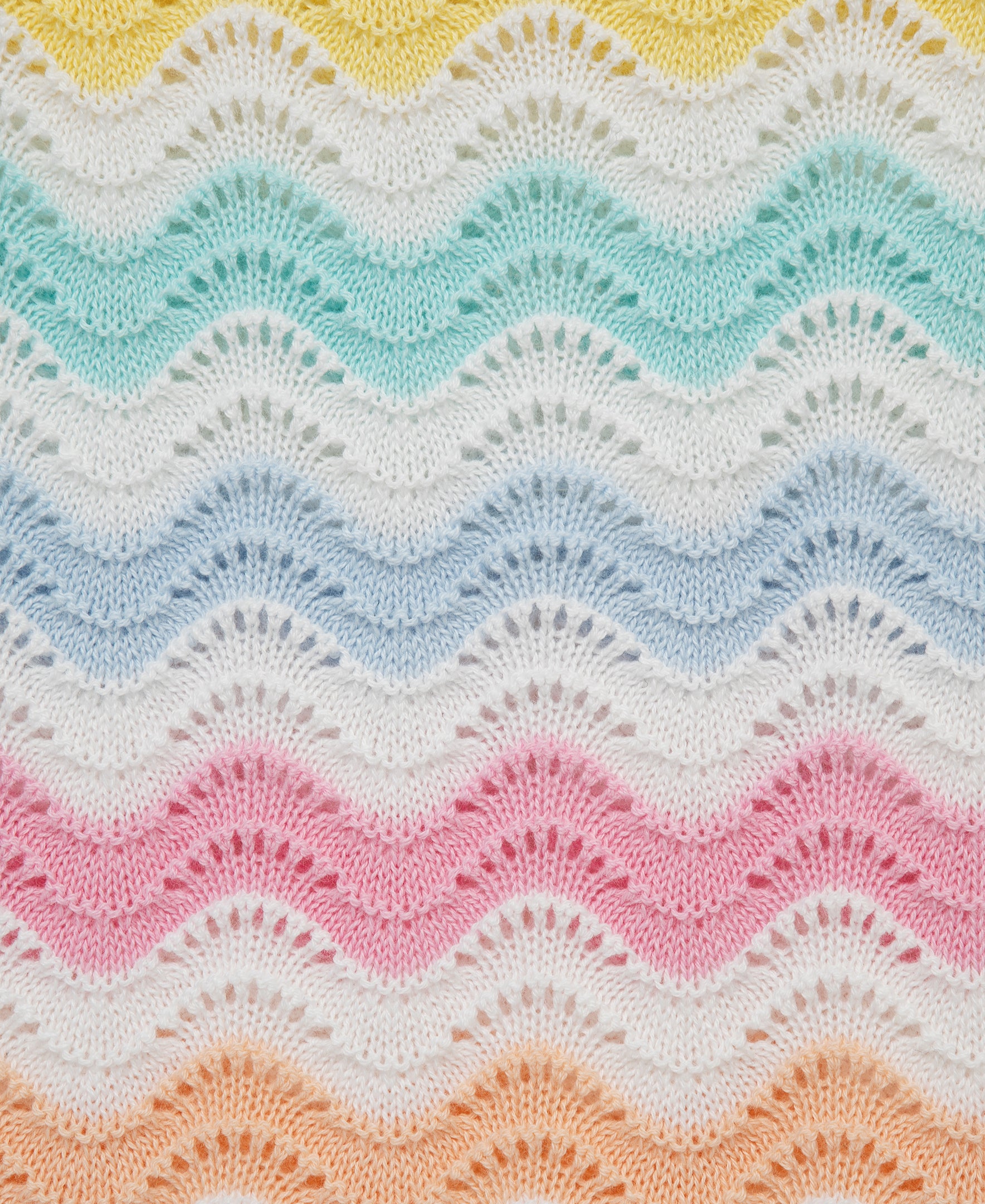 Wavy Pointelle Knit Short Set