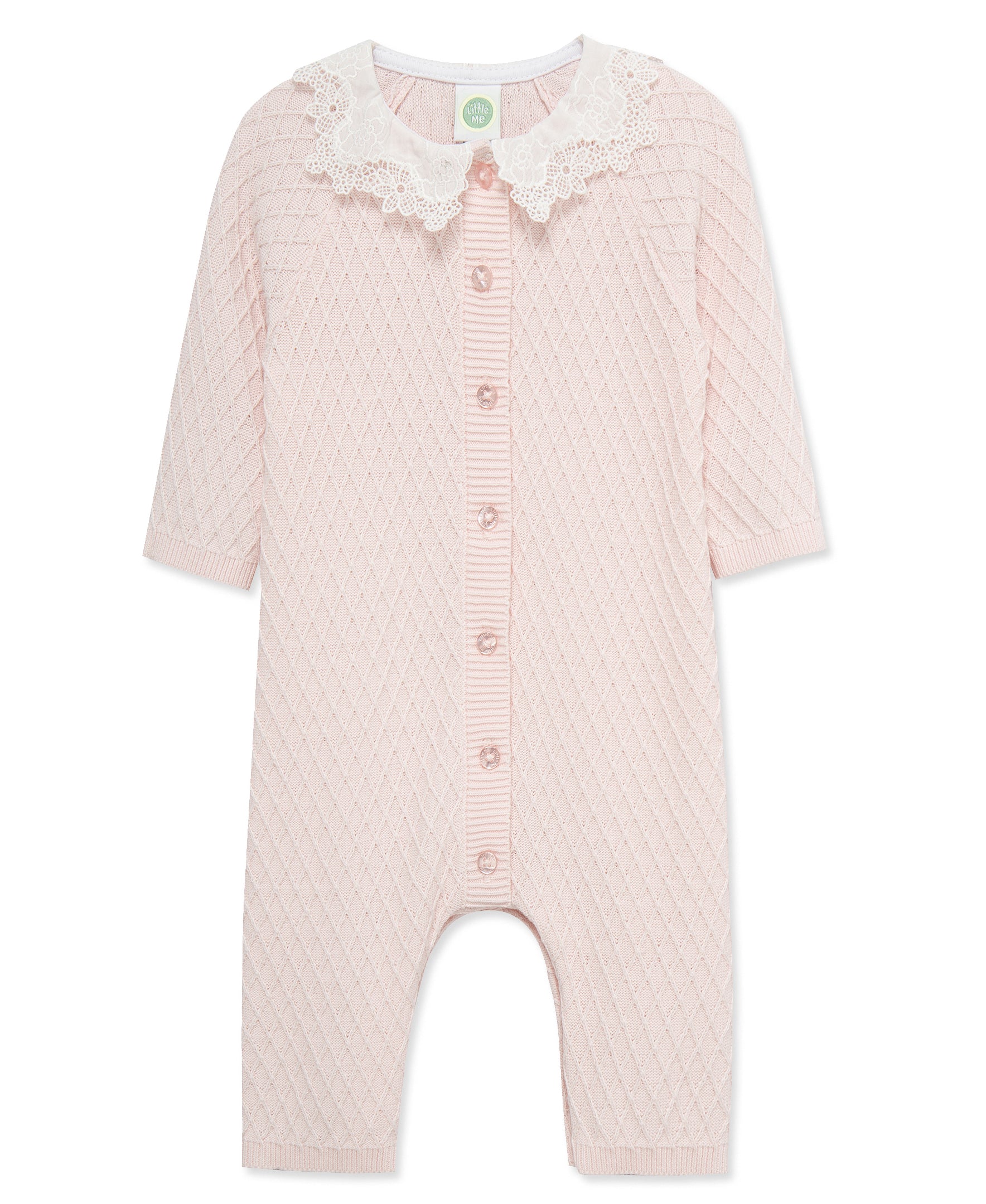 Lattice Lace Sweater Coverall (3M-9M) - Little Me