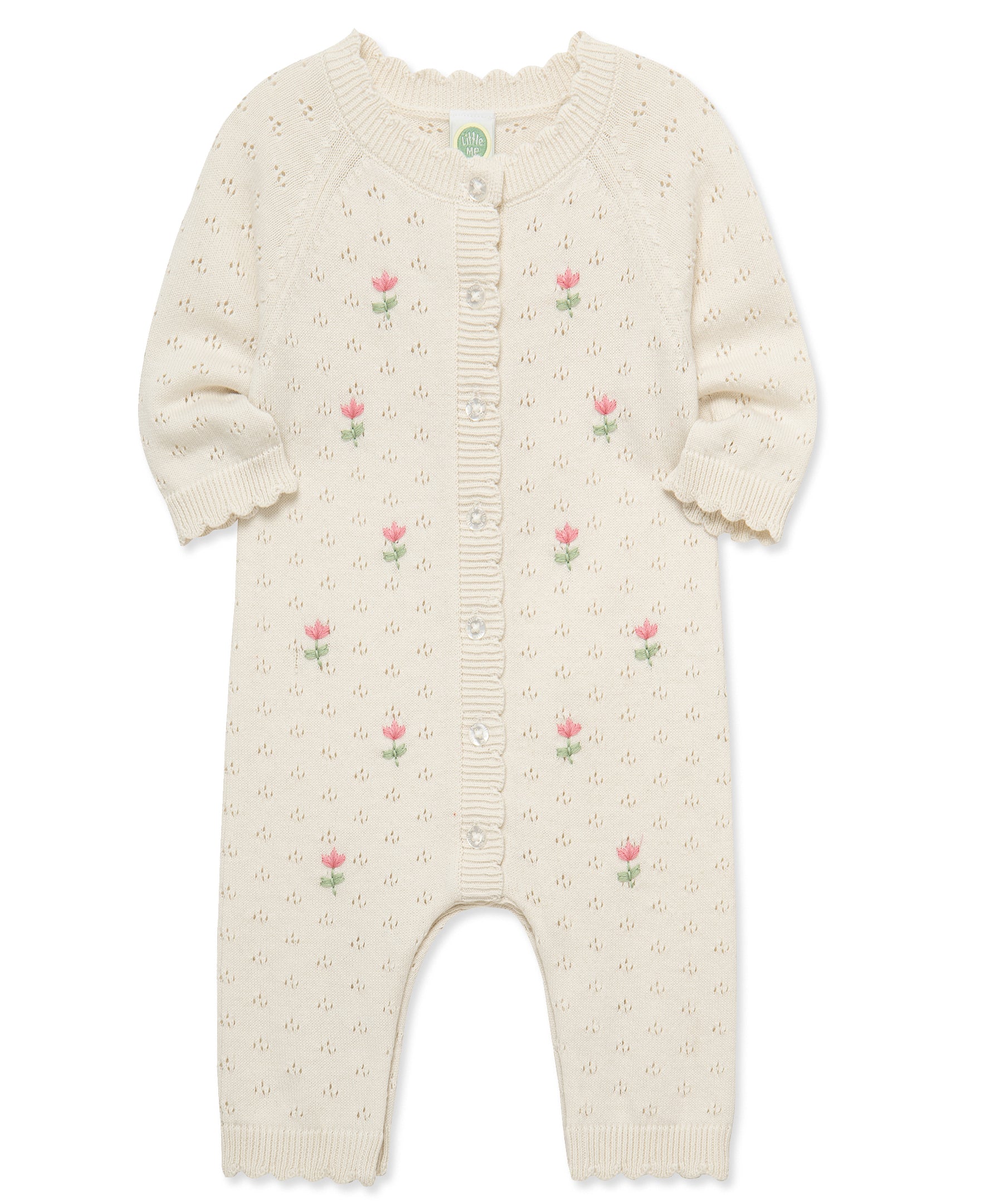 Flowers Sweater Coverall (3M-9M) - Little Me