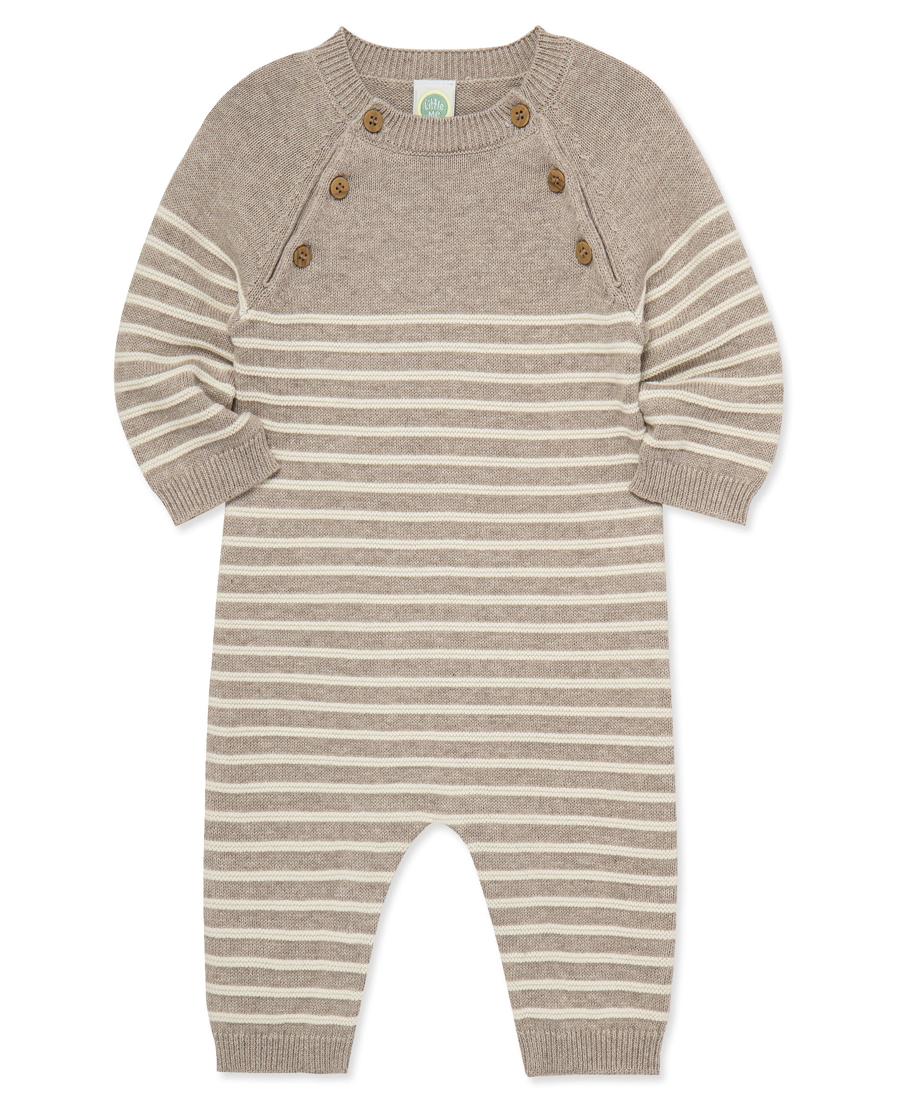Placed Stripe Sweater Coverall (3M-9M) - Little Me