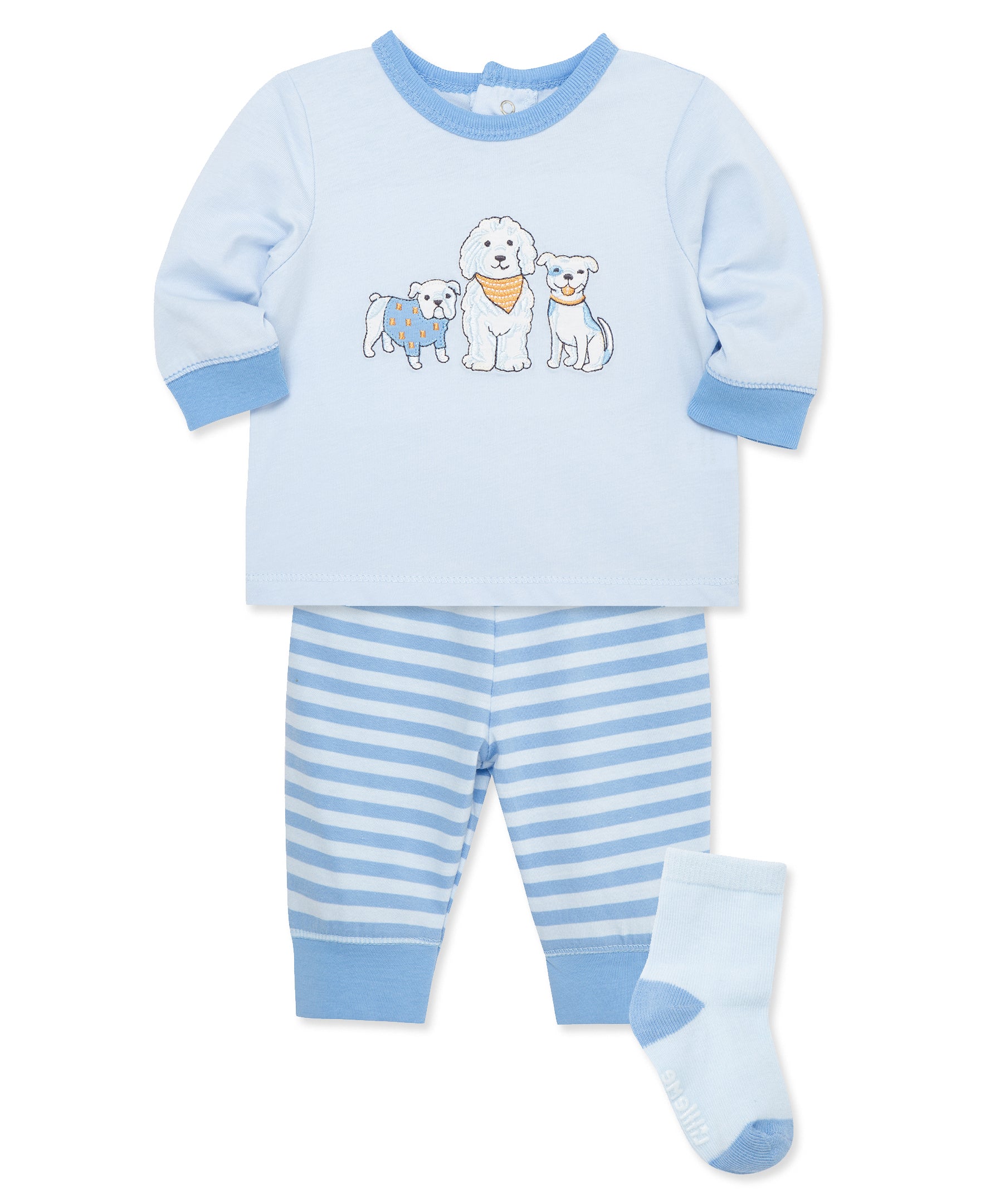 Puppies Jogger & Sock Set (3M-12M) - Little Me
