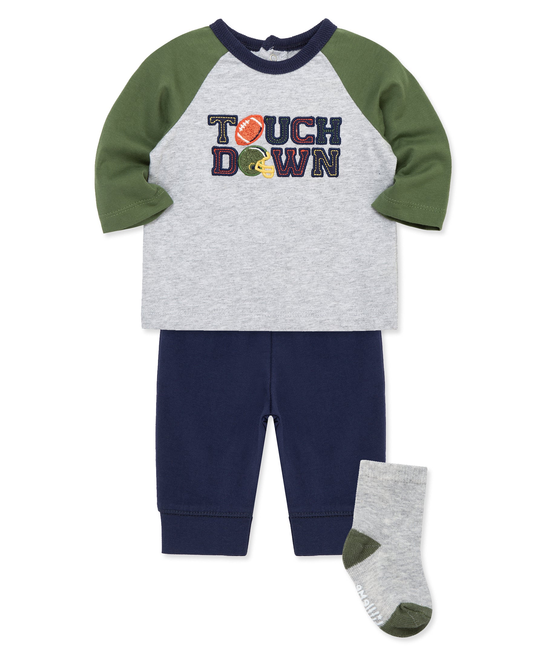 Football Jogger & Sock Set (3M-12M) - Little Me