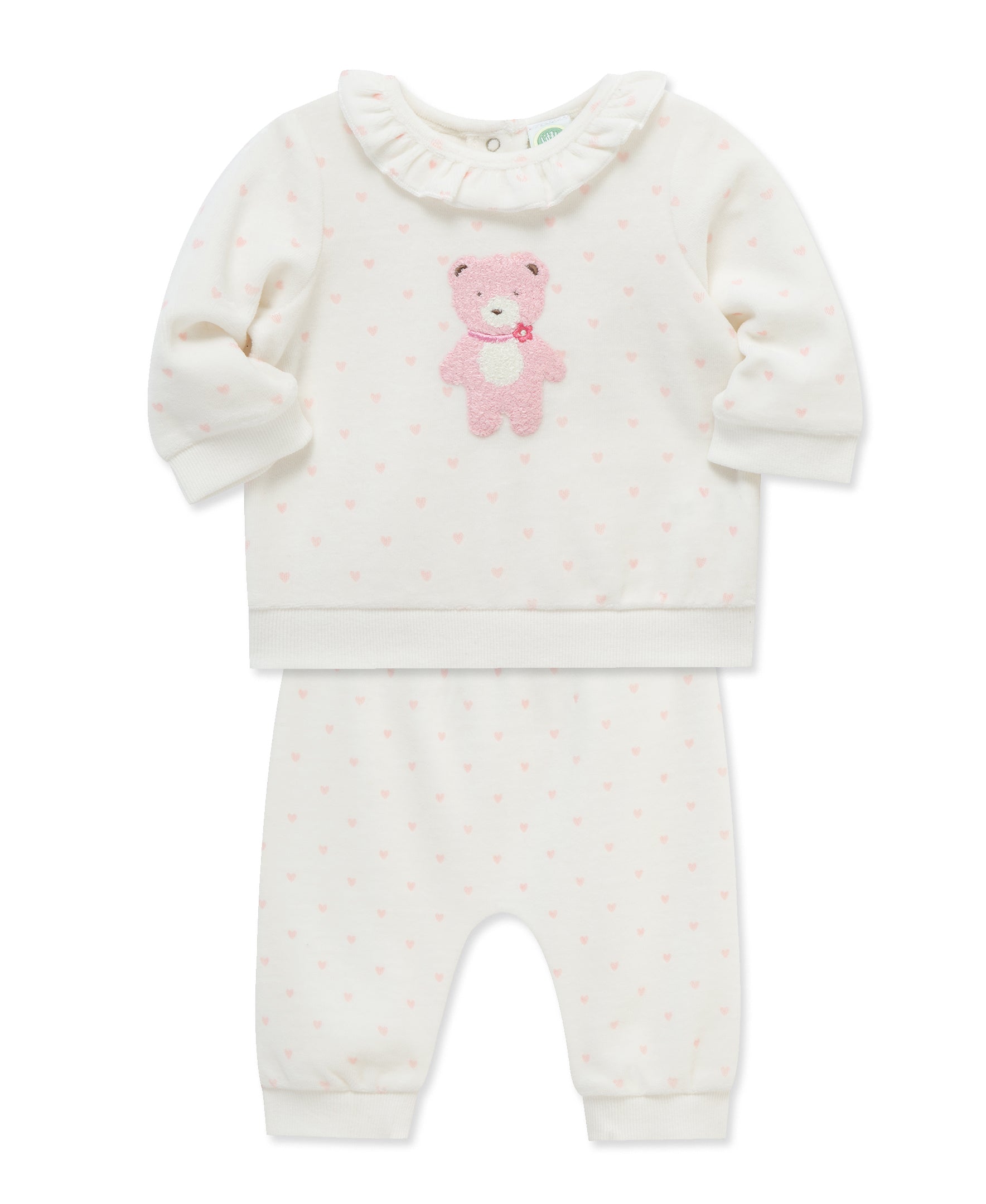 Sweet Bear Velour Pant Set (3M-12M) - Little Me