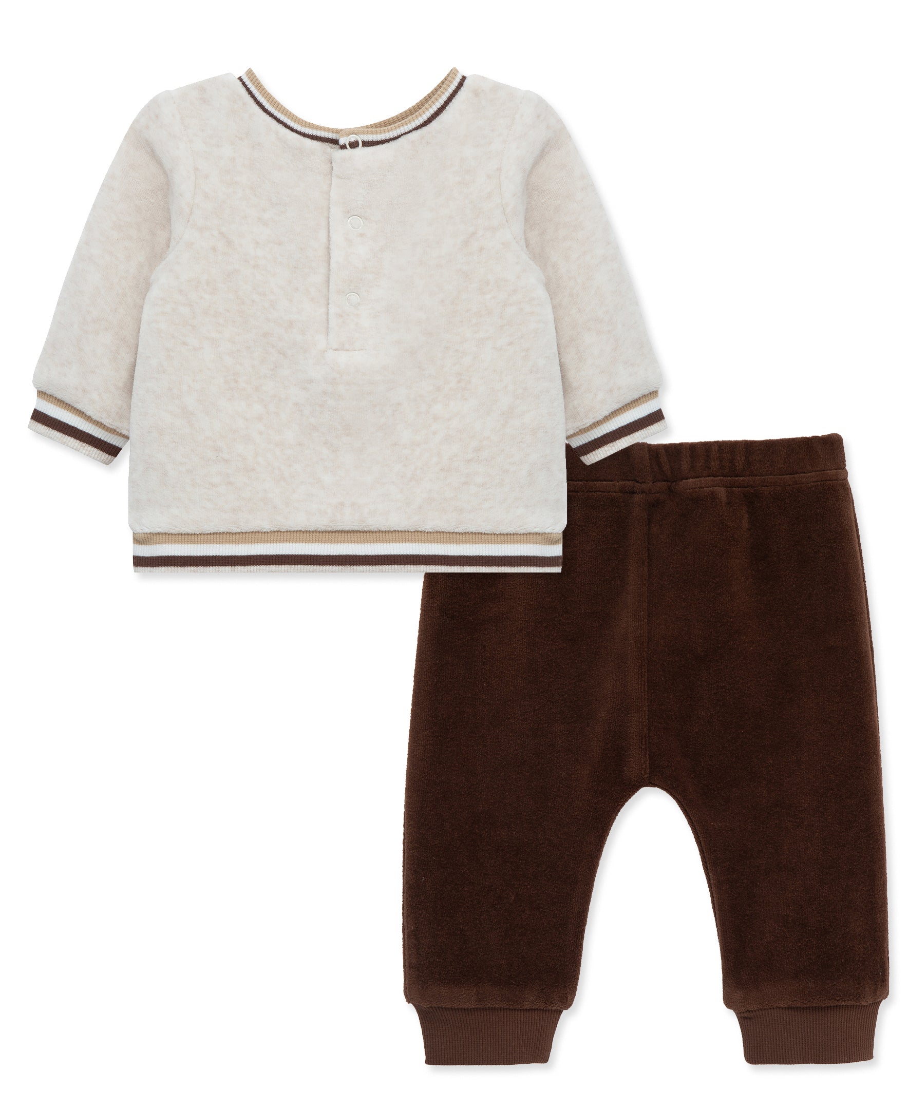 Fluffy Puppy Velour Jogger Set (3M-12M) - Little Me