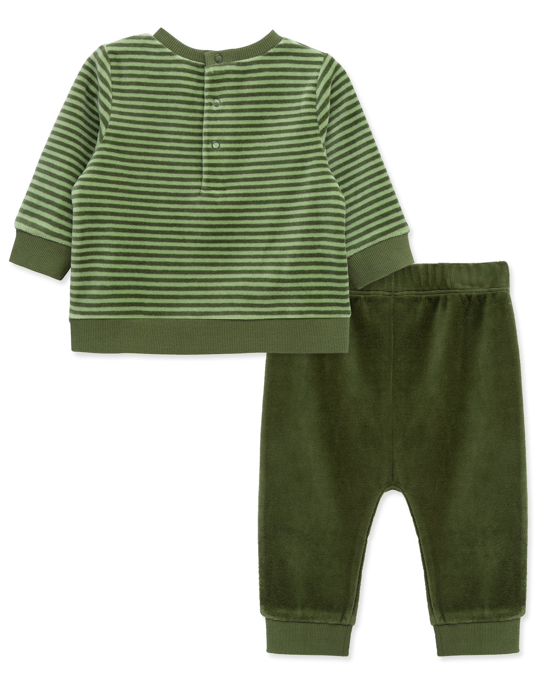 Lion Stripe Velour Jogger Set (3M-12M) - Little Me
