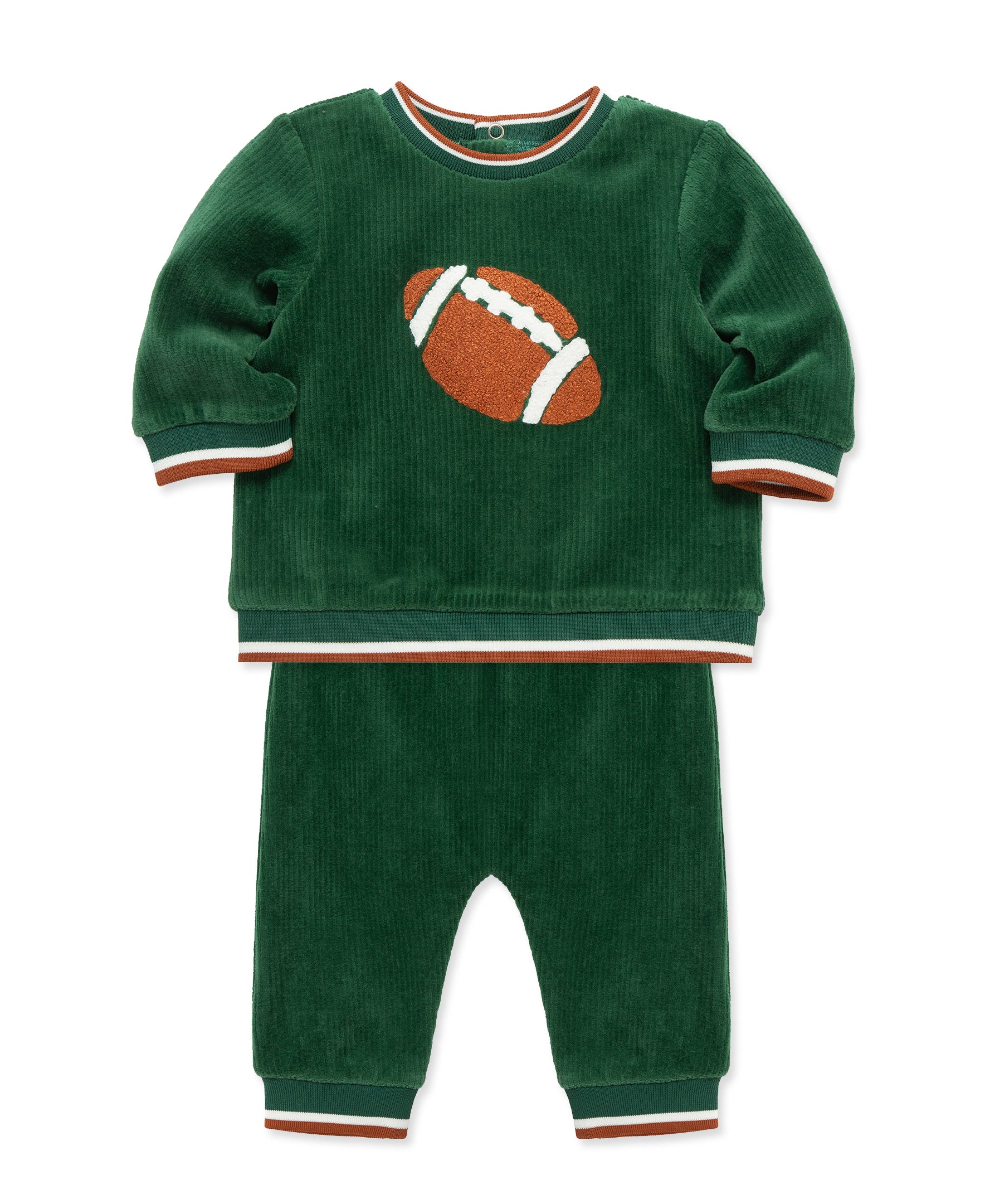 Football Velour Jogger Set (3M-12M) - Little Me