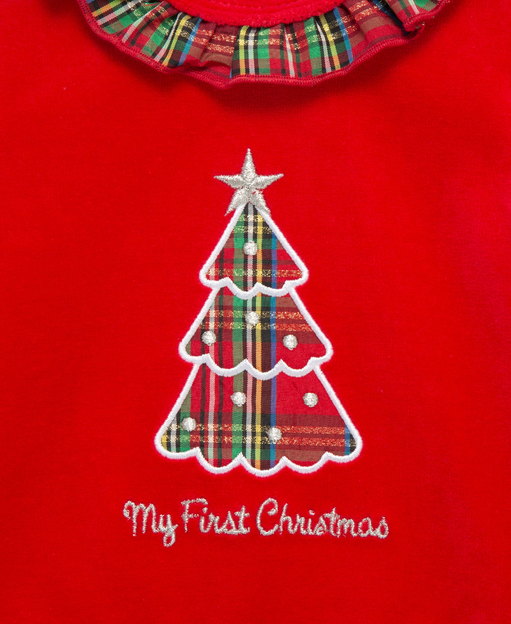 Plaid Tree Velour Pant Set (3M-9M) - Little Me