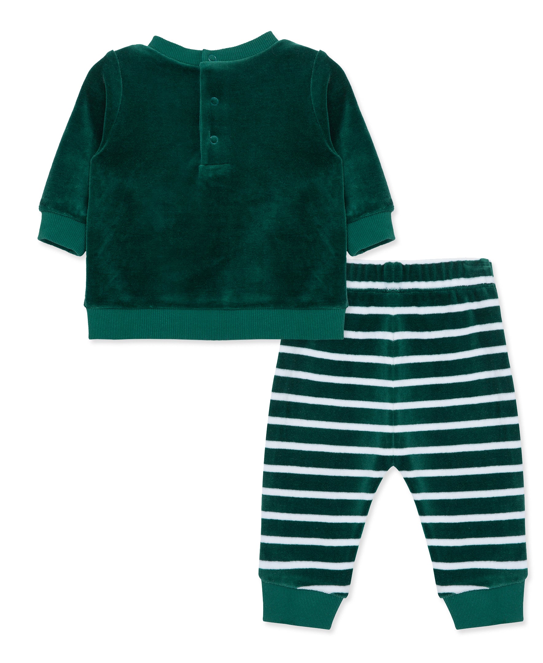 "My First Christmas" Santa Velour Pant Set (3M-12M) - Little Me