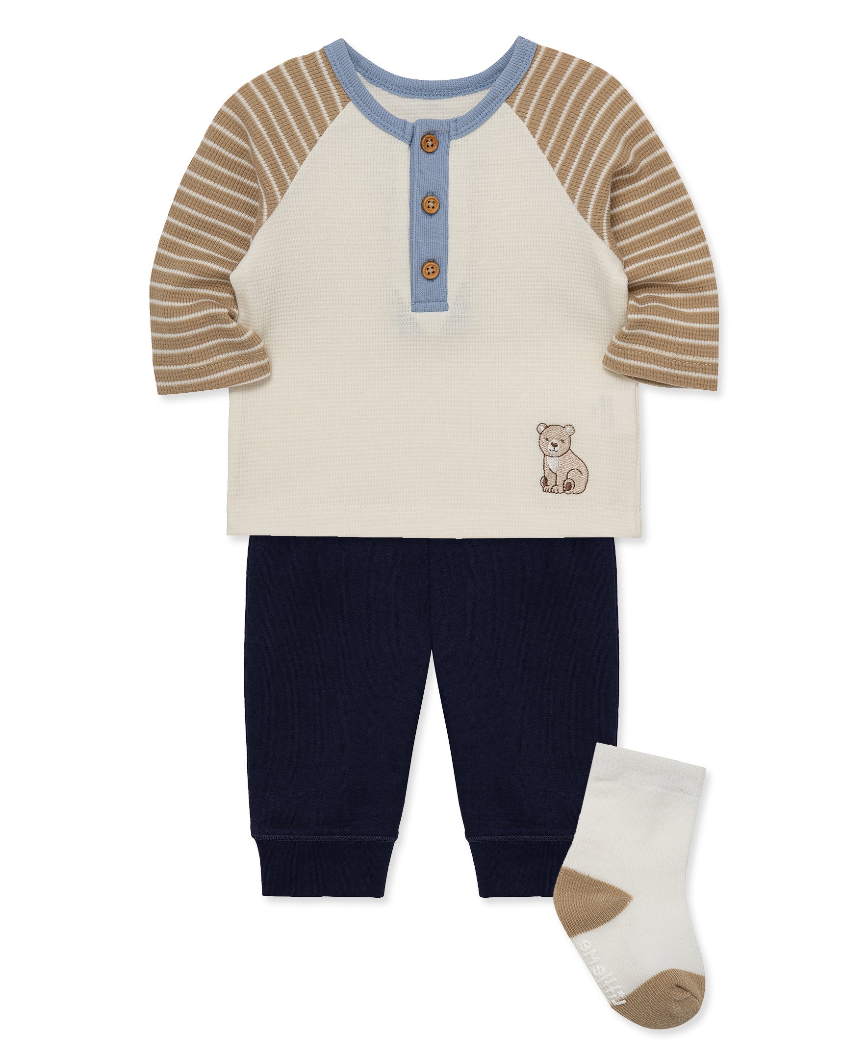 Bear Jogger & Sock Set (3M-12M) - Little Me