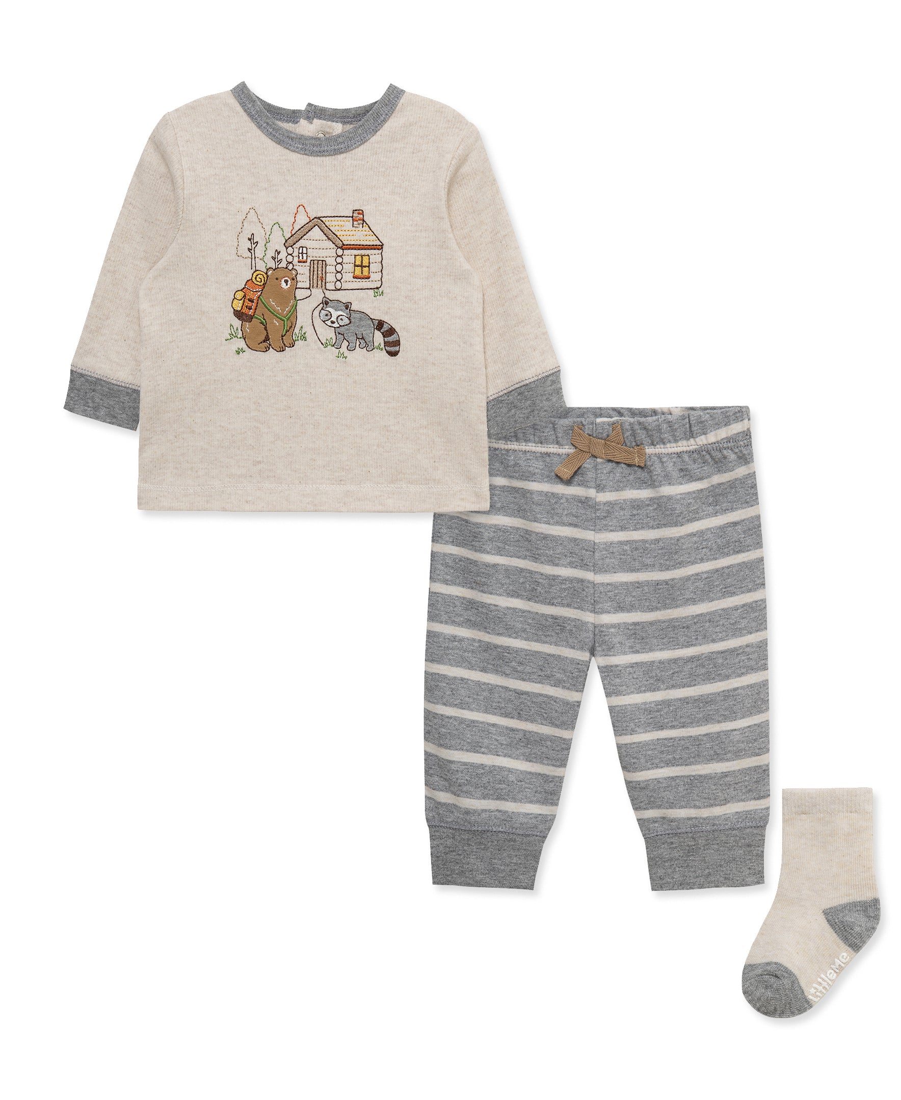 Cabin Jogger & Sock Set (3M-12M) - Little Me