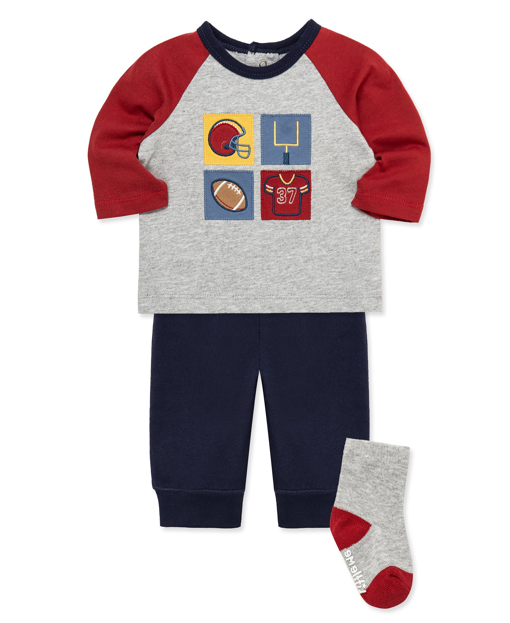 Football Jogger & Sock Set (3M-12M) - Little Me