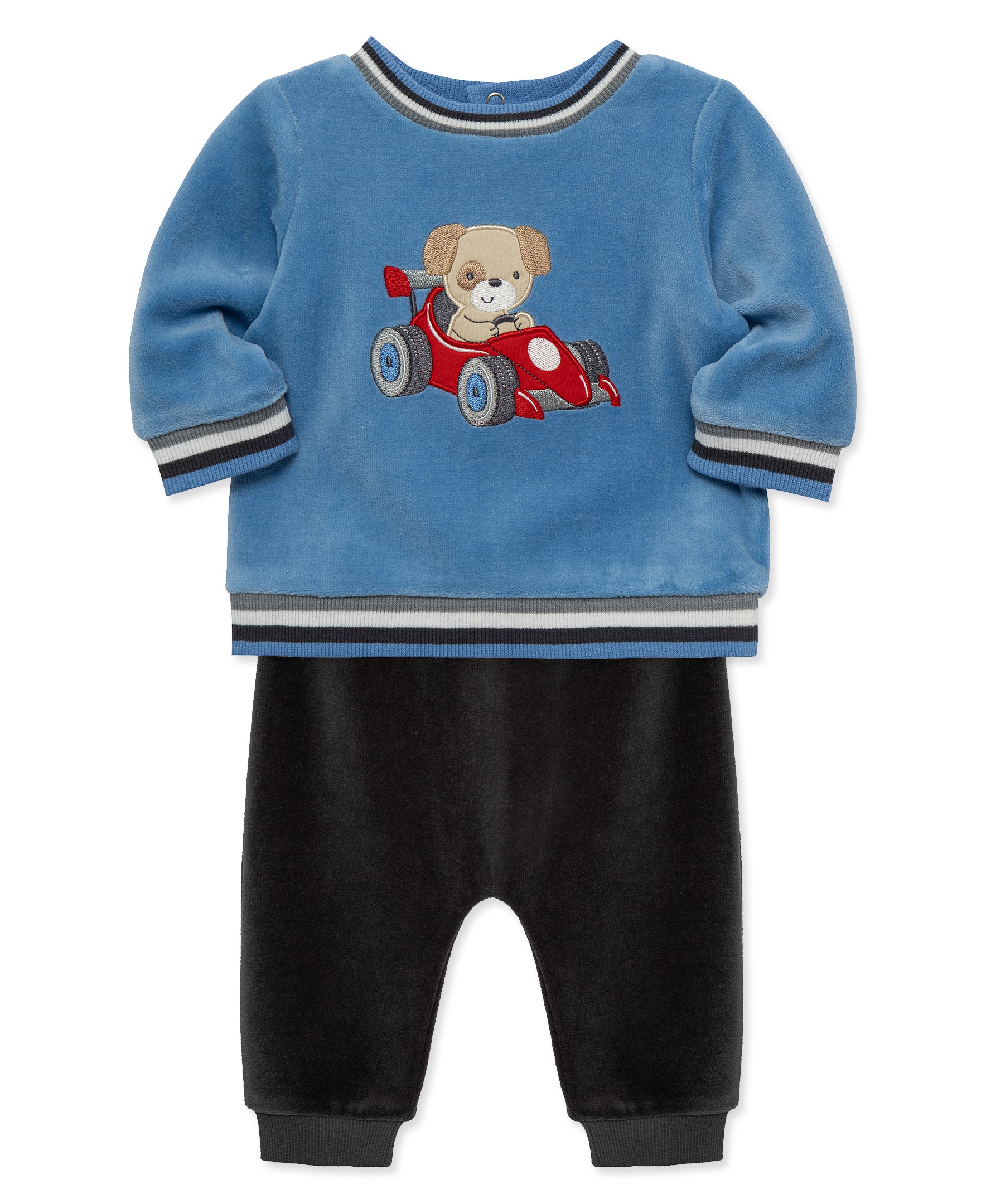 Racing Puppy Velour Pant Set (3M-12M) - Little Me