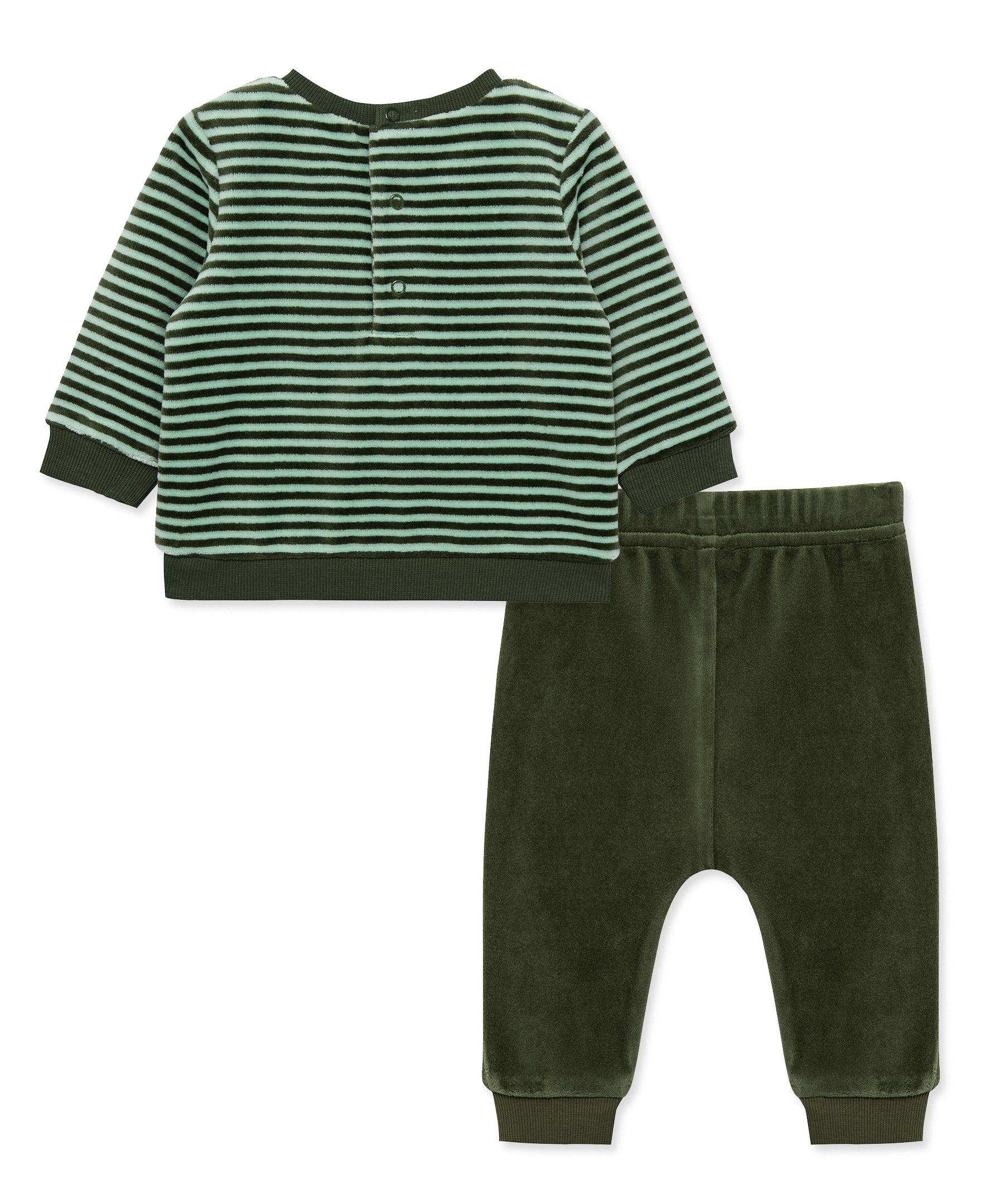 Jungle Stripe Velour Pant Set (3M-12M) - Little Me