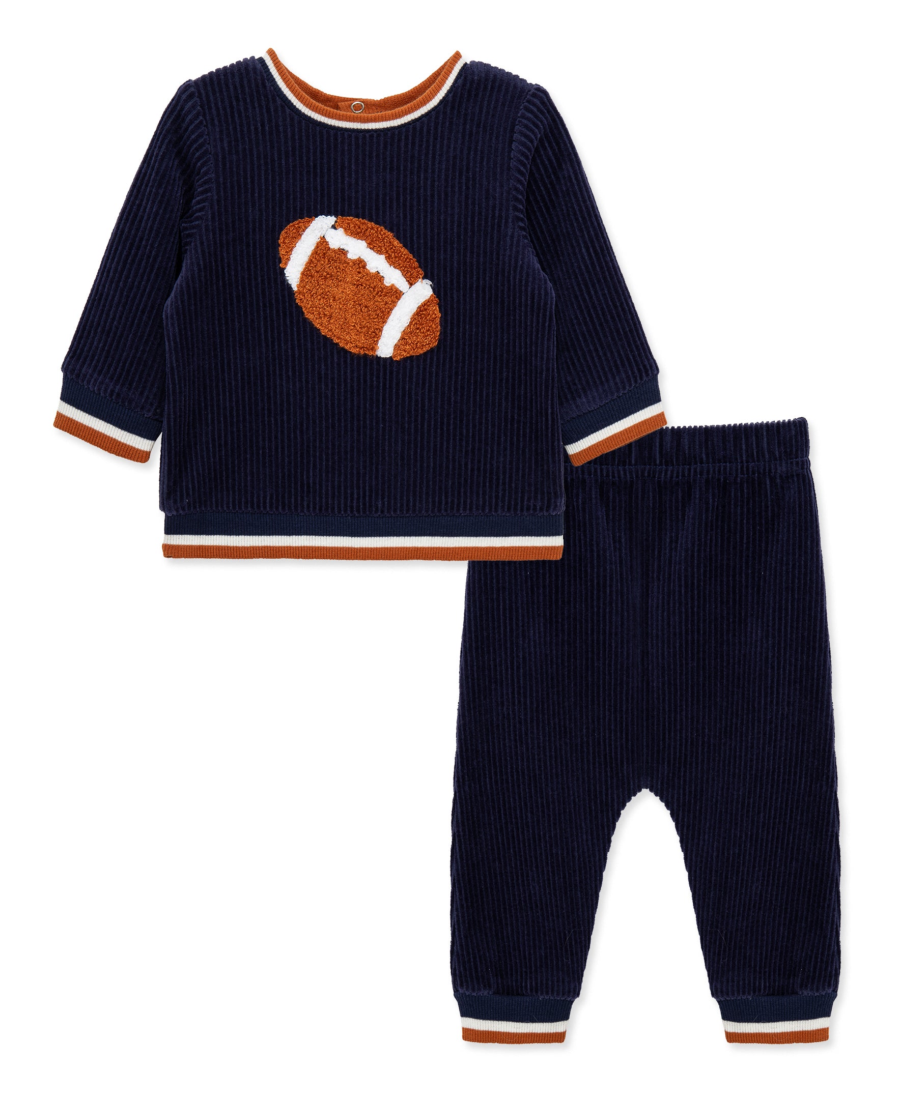 Football Velour Pant Set (3M-12M) - Little Me
