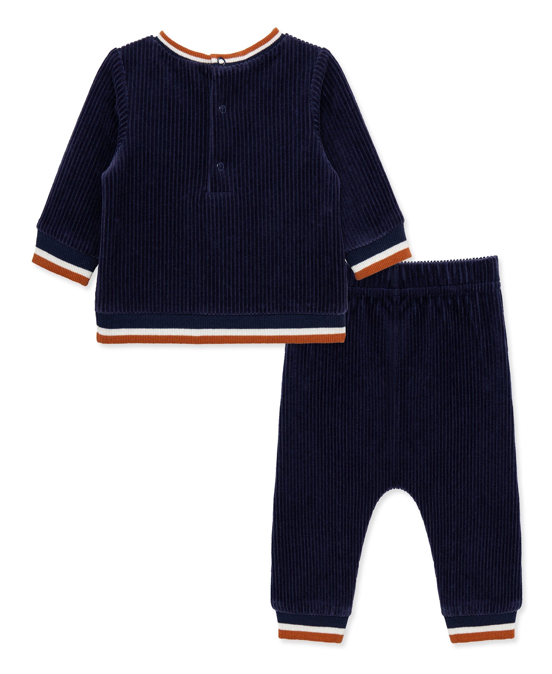 Football Velour Pant Set (3M-12M) - Little Me