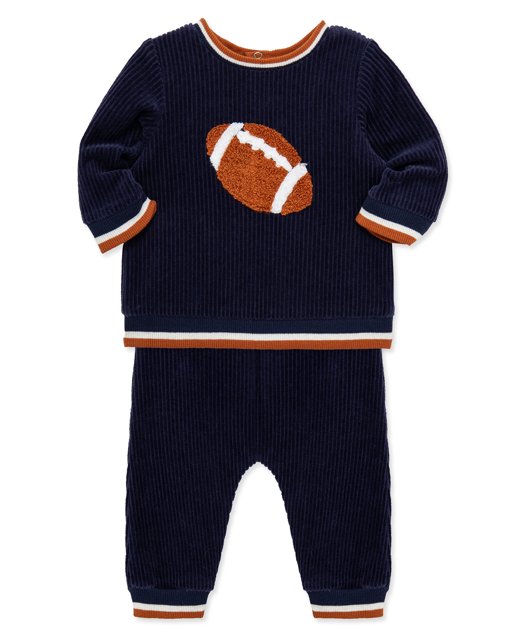 Football Velour Pant Set (3M-12M) - Little Me
