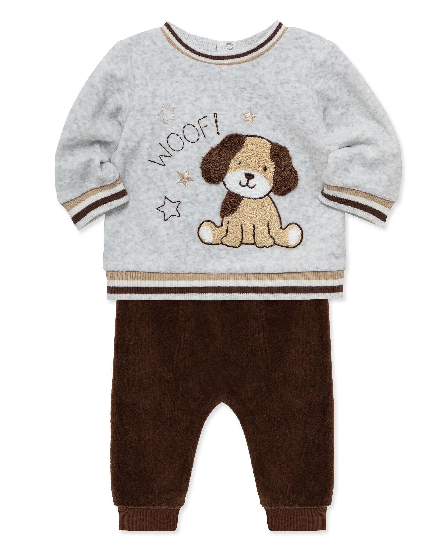 Woof Woof Velour Pant Set (3M-12M) - Little Me