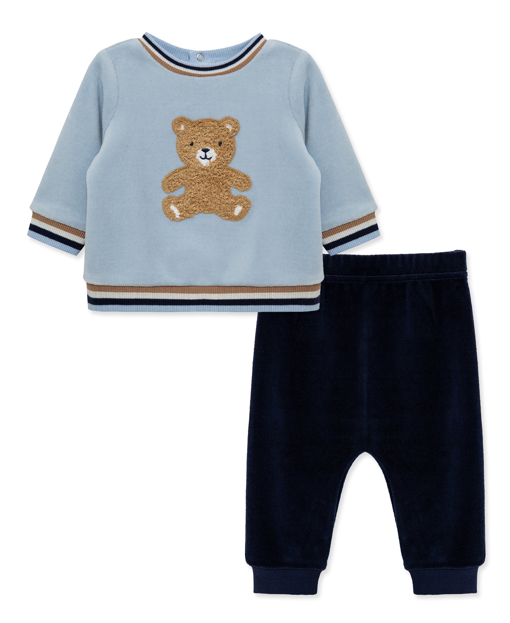 Fuzzy Bear Velour Pant Set (3M-12M) - Little Me