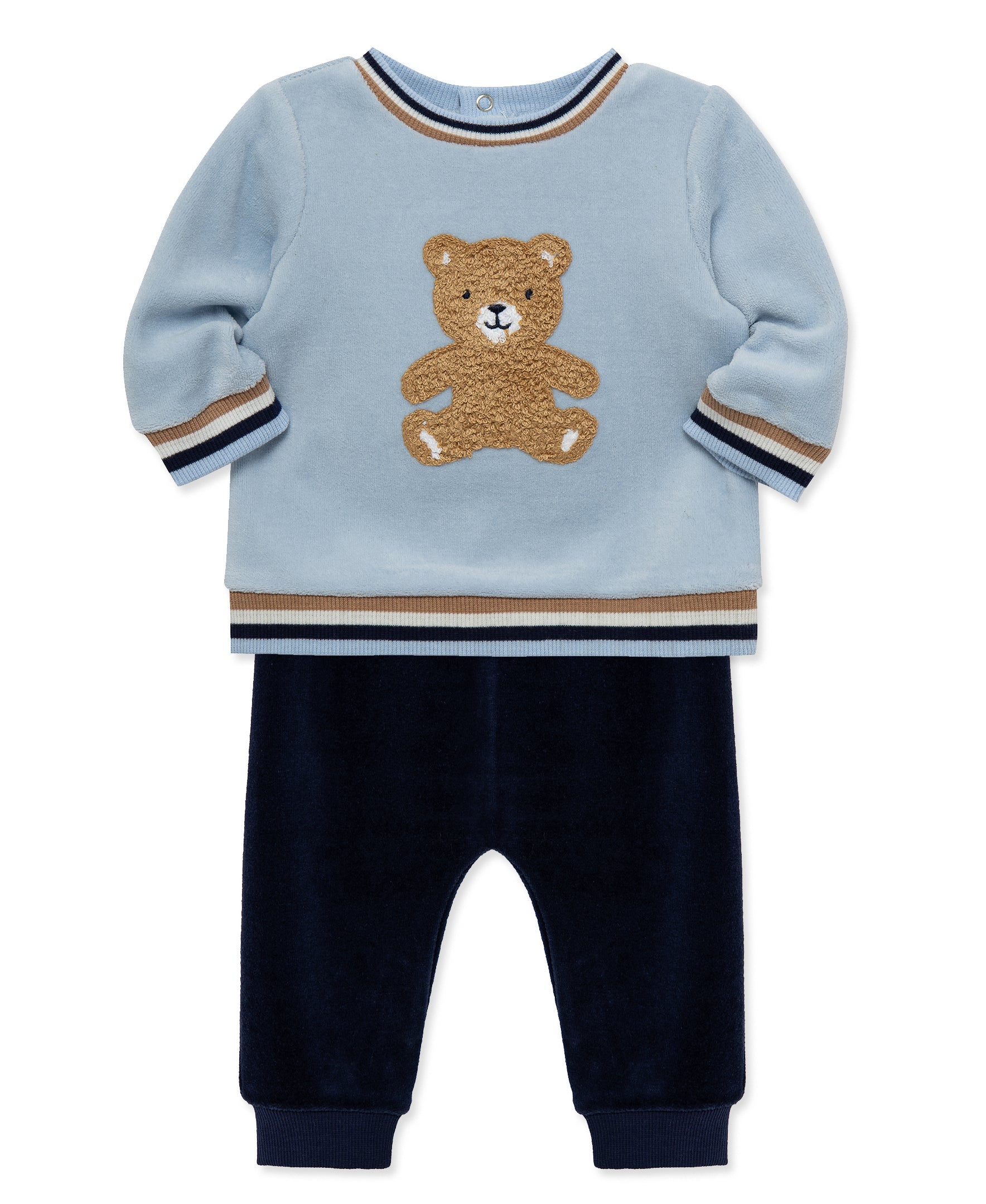 Fuzzy Bear Velour Pant Set (3M-12M) - Little Me