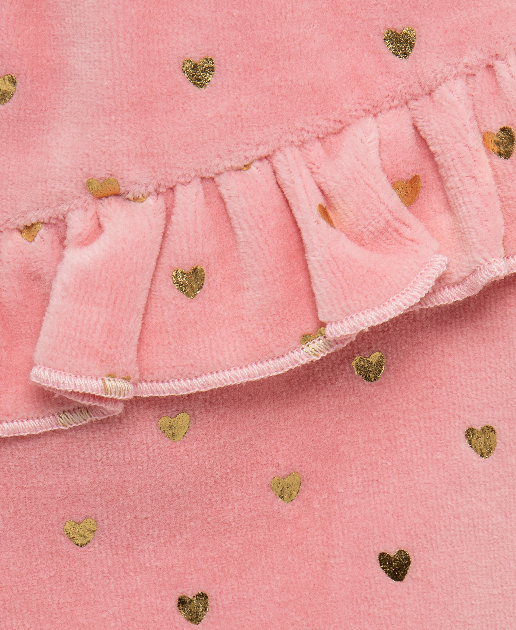 Gold Hearts Velour Pant Set (3M-12M) - Little Me