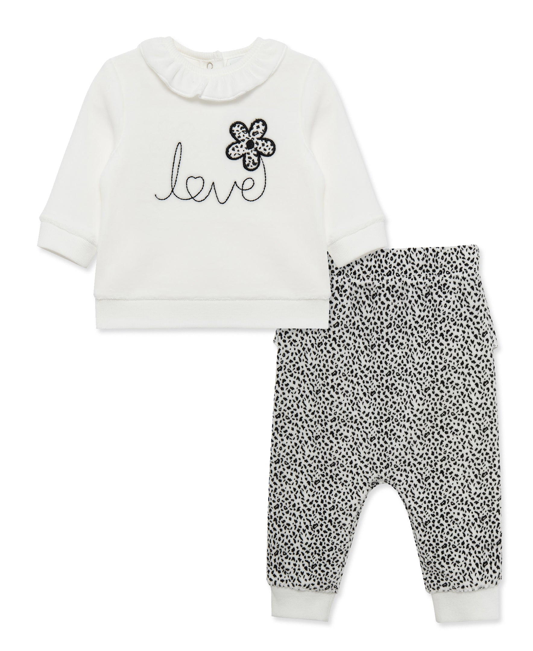 Geo Love Velour Pant Set (3M-12M) - Little Me