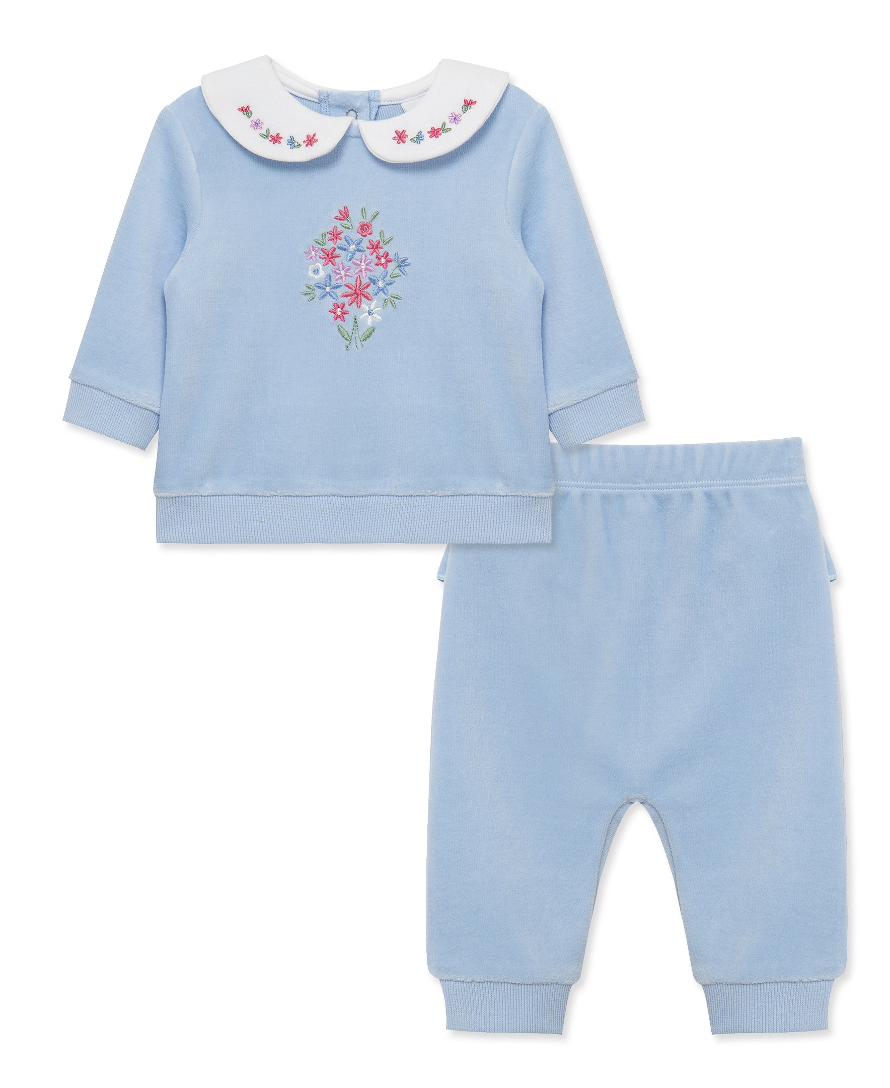 Bouquet Velour Pant Set (3M-12M) - Little Me