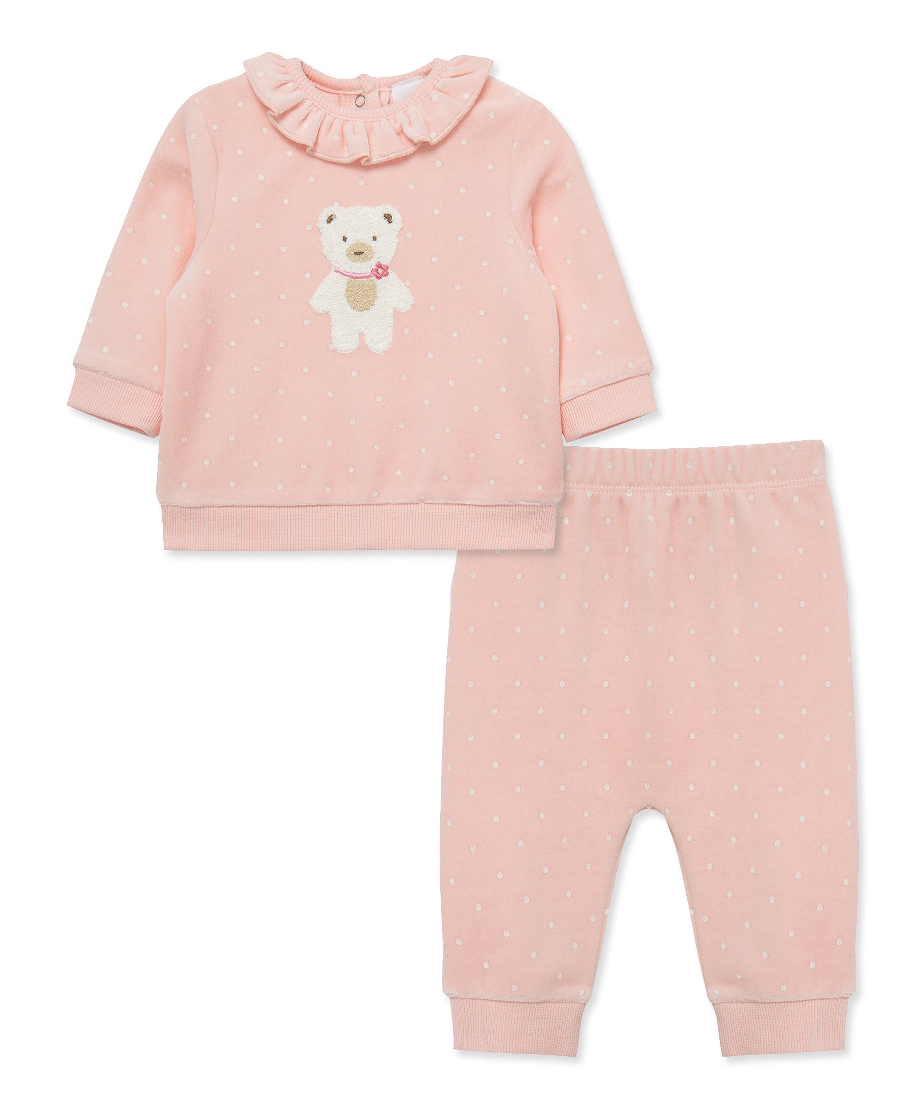 Sweet Bear Velour Pant Set (3M-12M) - Little Me