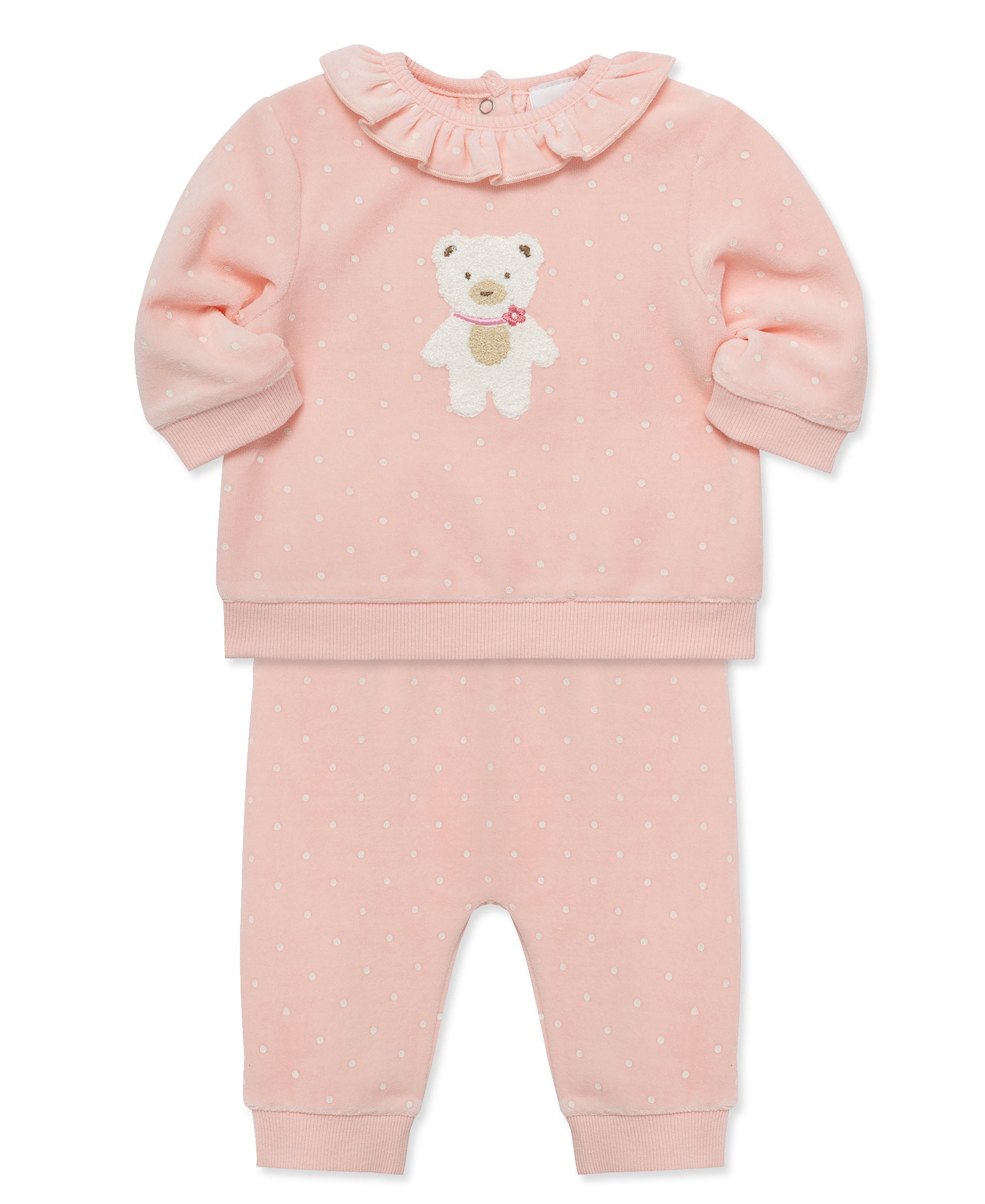 Sweet Bear Velour Pant Set (3M-12M) - Little Me