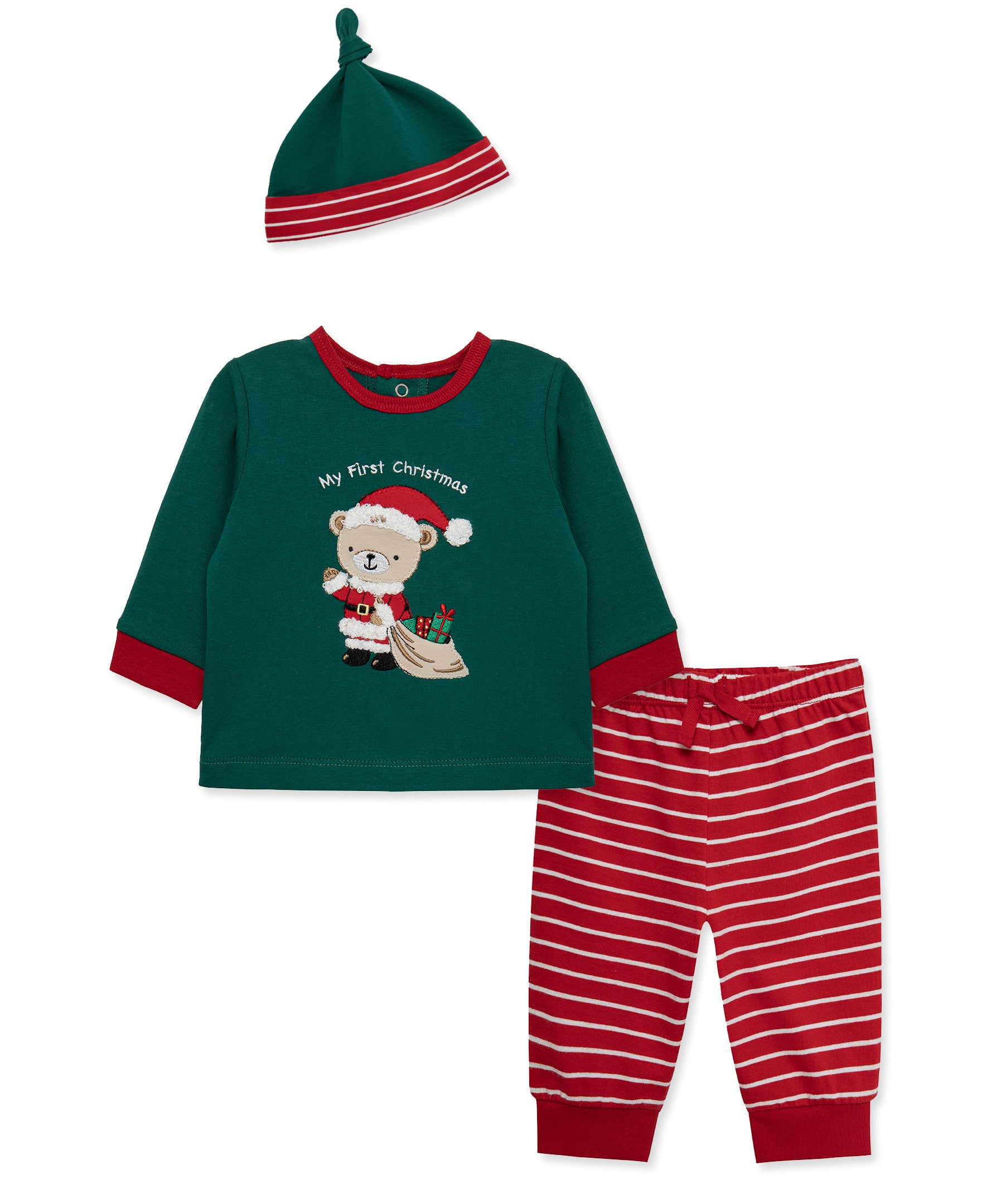 Santa Bear Jogger Set (3M-12M) - Little Me