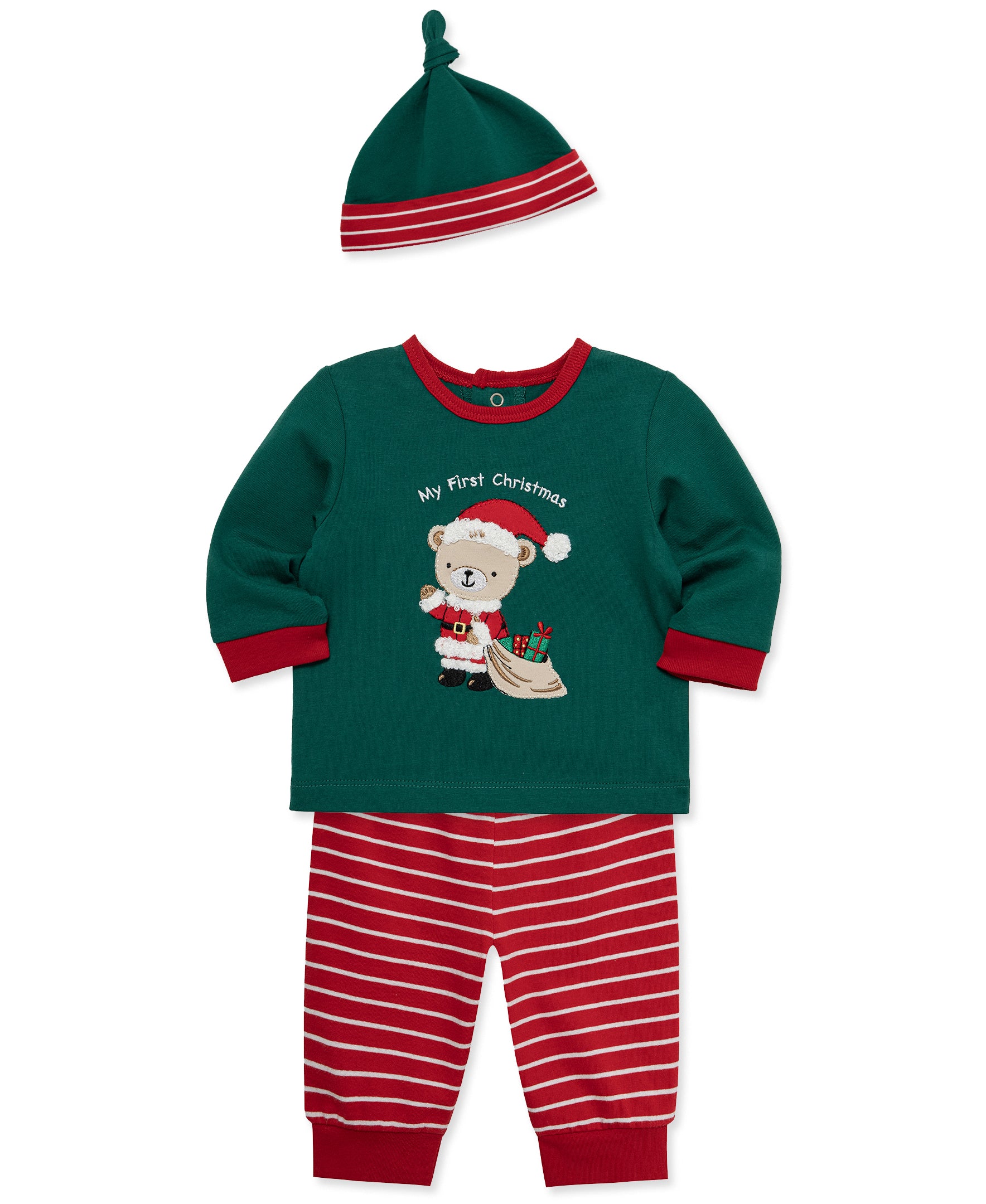 Santa Bear Jogger Set (3M-12M) - Little Me