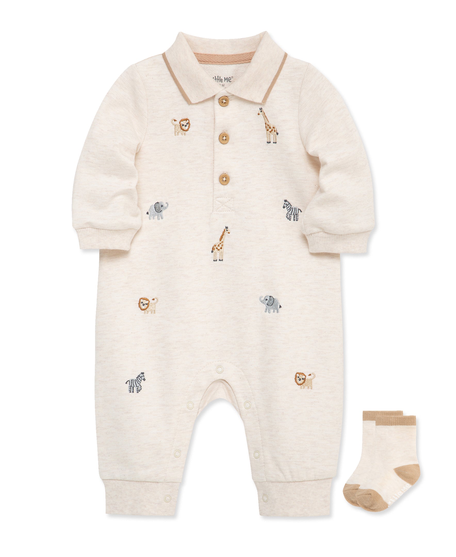 Safari Coverall & Sock Set (3M-12M) - Little Me