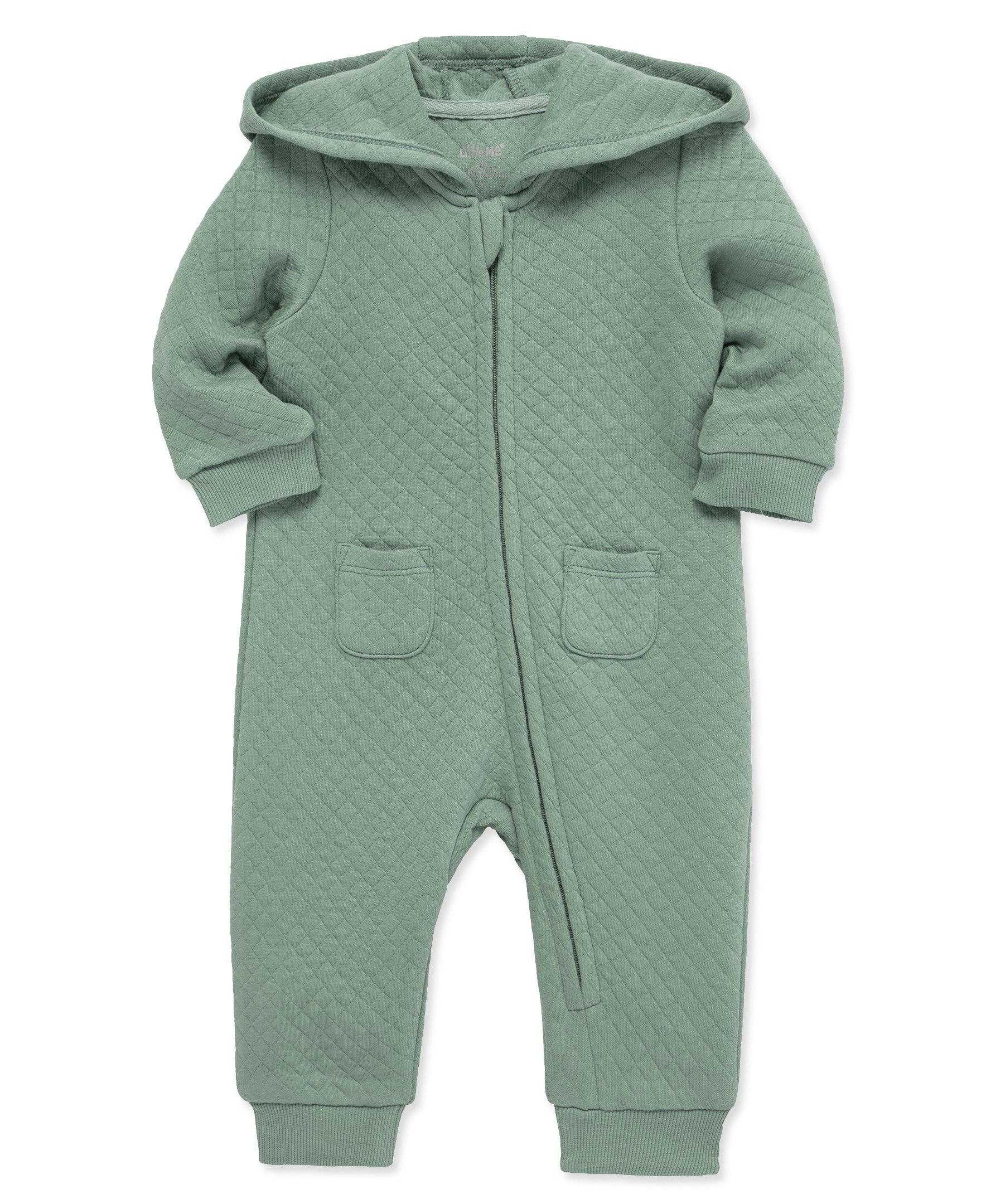Green Quilted Hooded Coverall - Little Me