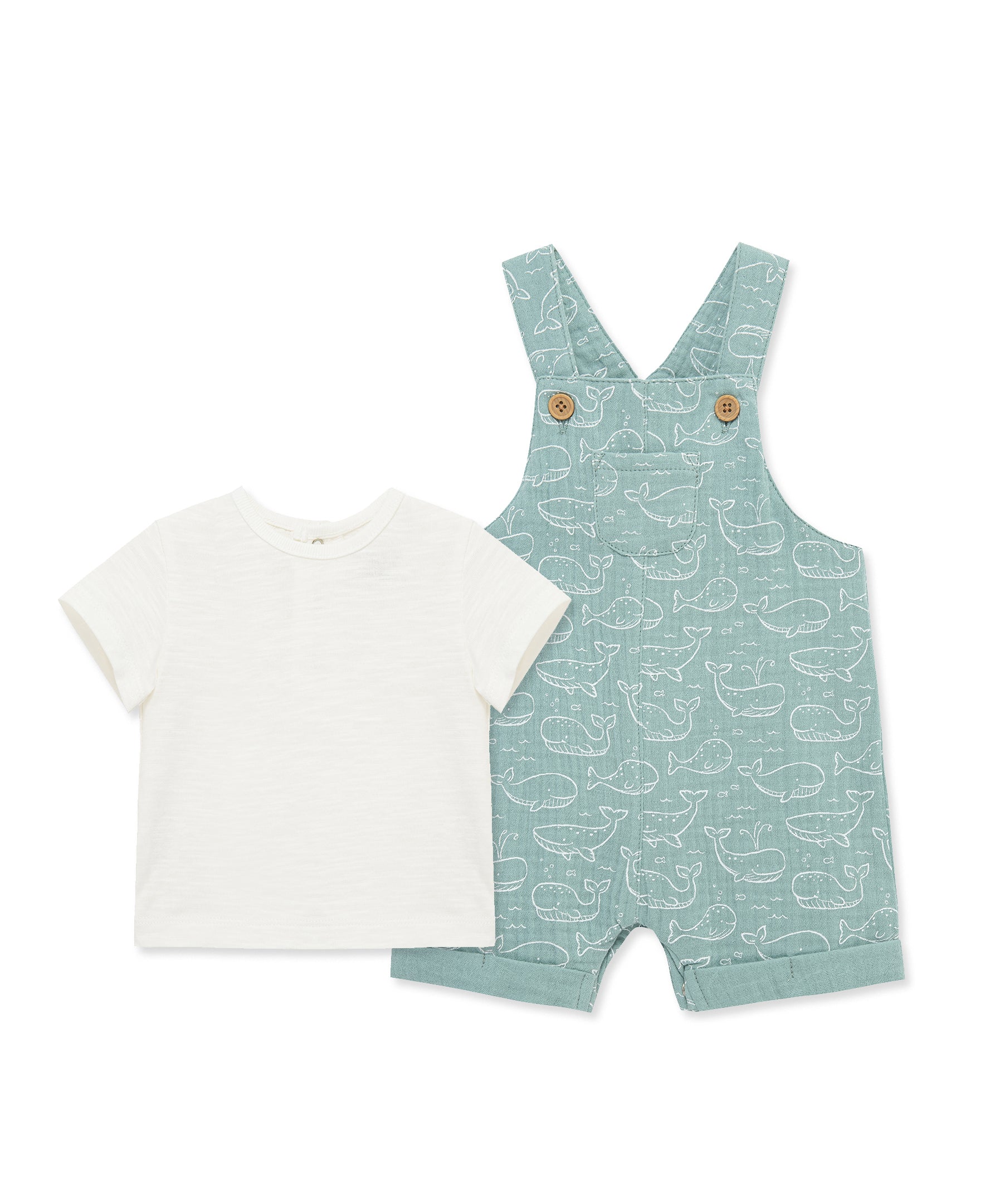 Whales  Gauze Shortall Set