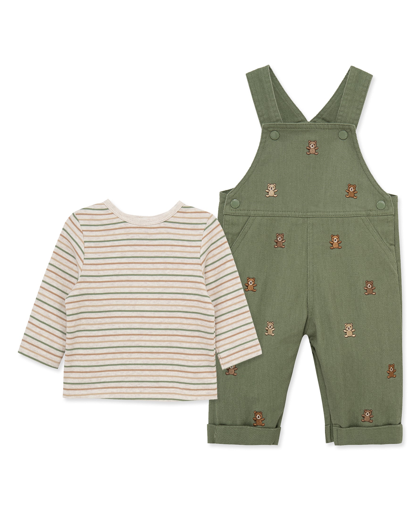 Bears Woven Overall Set (3M-12M) - Little Me
