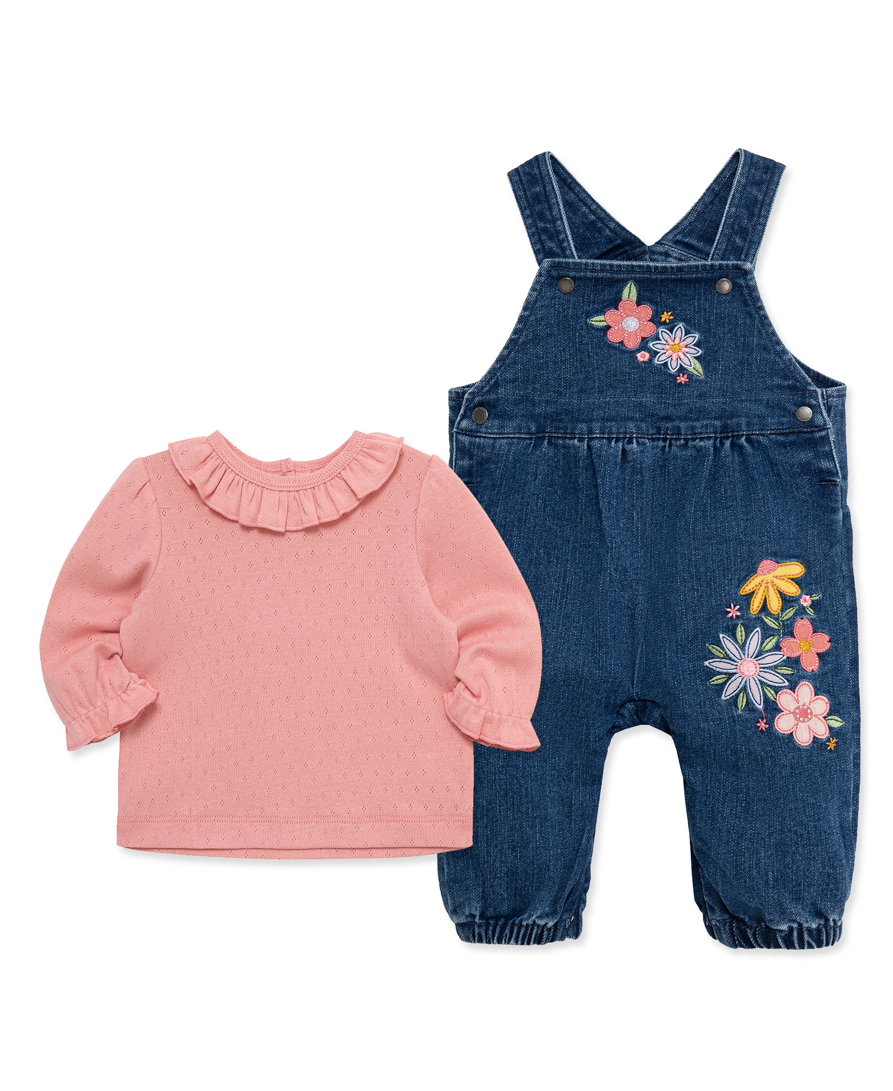 Flowers Woven Overall Set (12M-24M) - Little Me