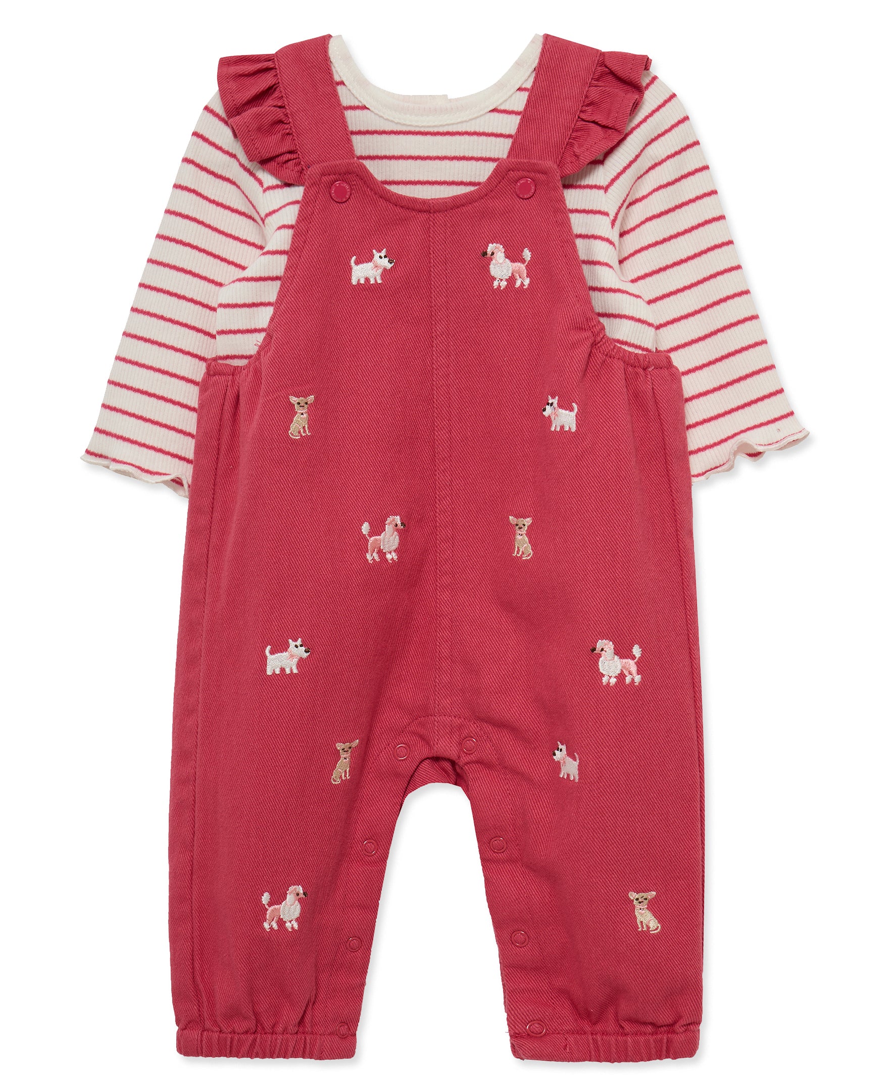 Puppies Woven Overall Set (12M-24M) - Little Me